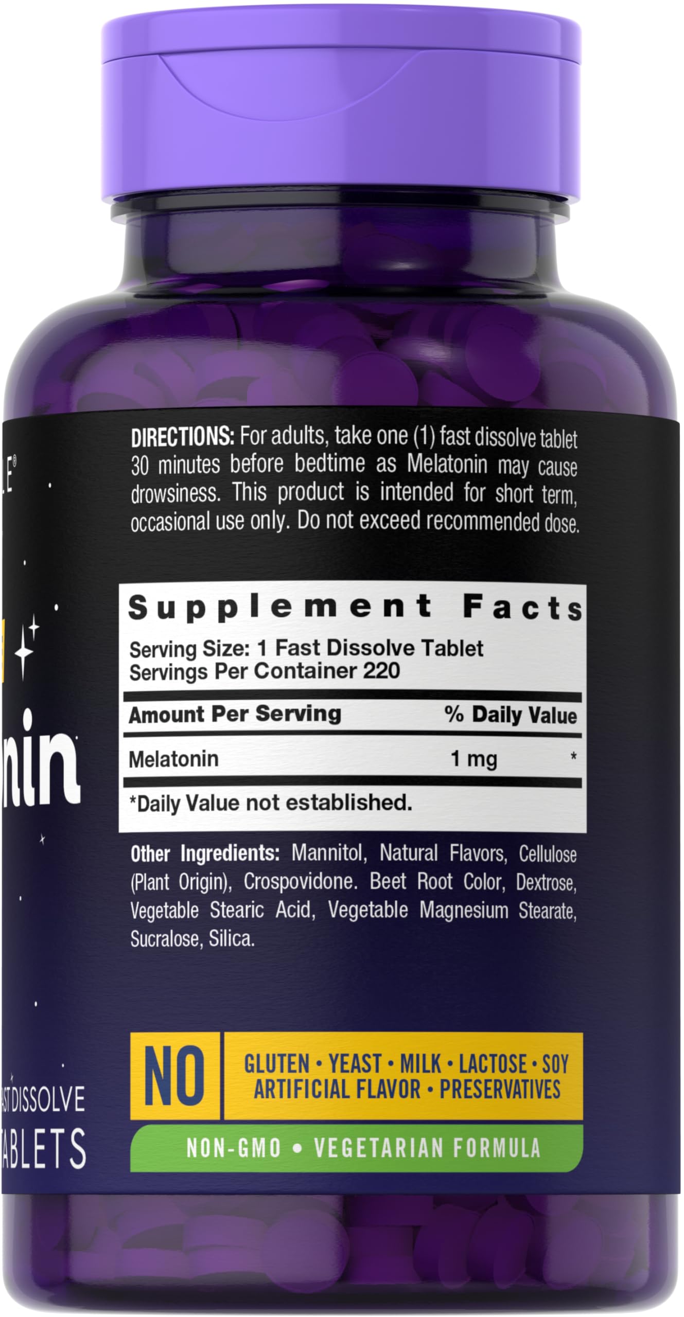 Carlyle Melatonin 1 mg Tablet Fast Dissolve, 220 Tablets