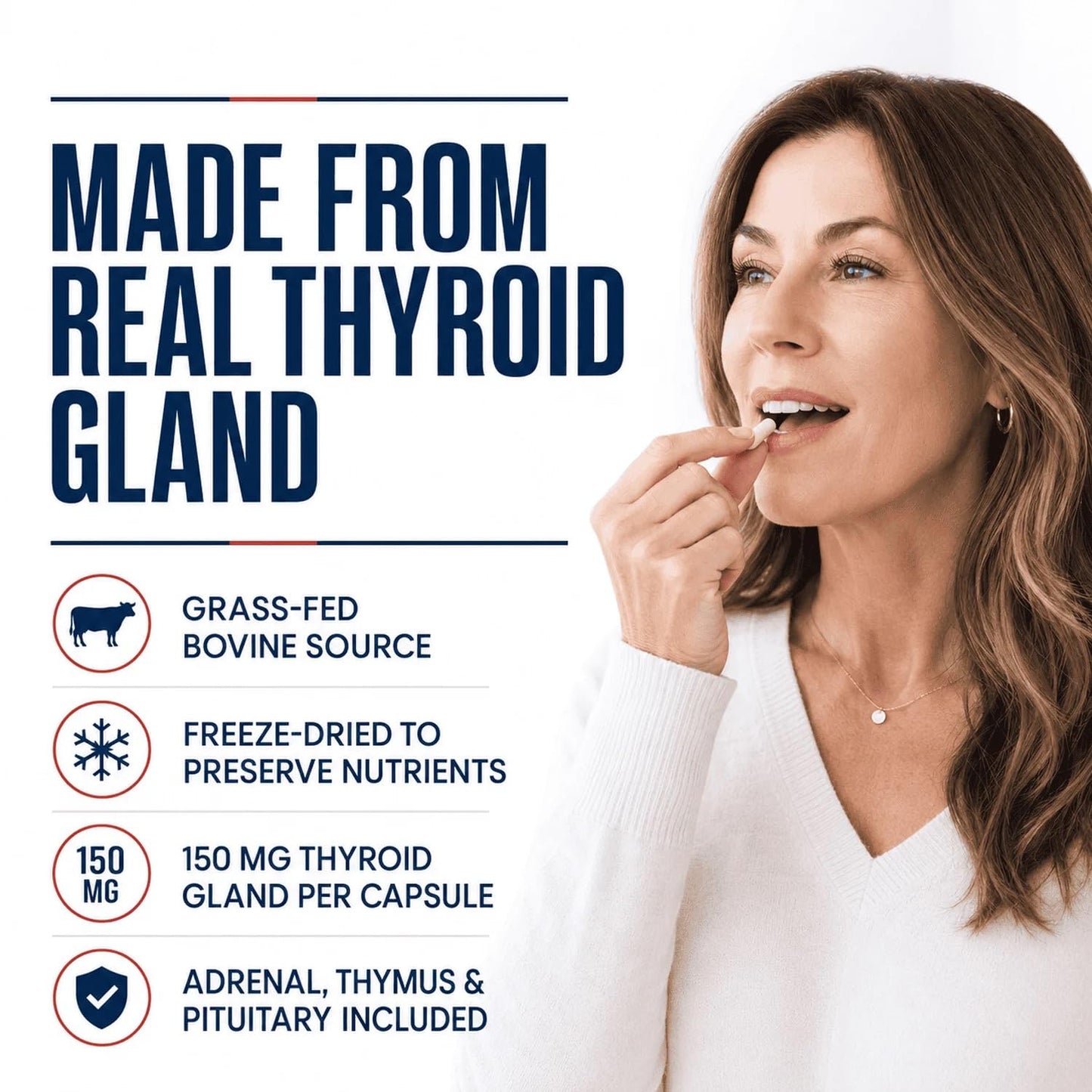 Dr. Westin Childs Thyroid Glandular+ Freeze Dried, Grass-Fed Bovine Thyroid Support & Endocrine Health Supplement Capsule 120 Count