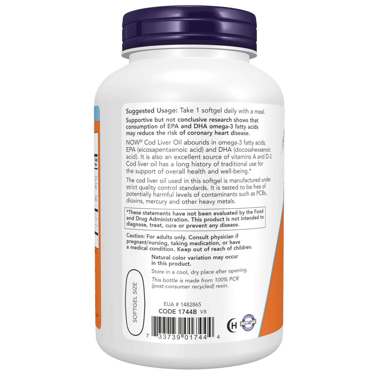 NOW Foods Cod Liver Oil Extra Strength 1,000 mg with Vitamins A & D-3, EPA, DHA Softgels, 180 Softgels