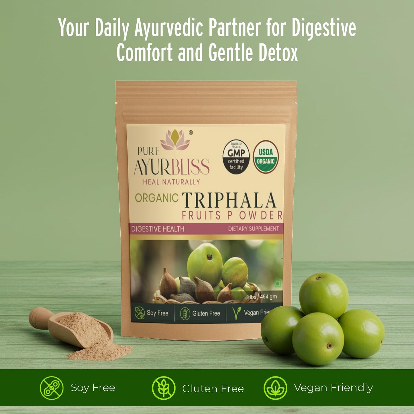 PureAyurbliss Triphala Powder 16 oz