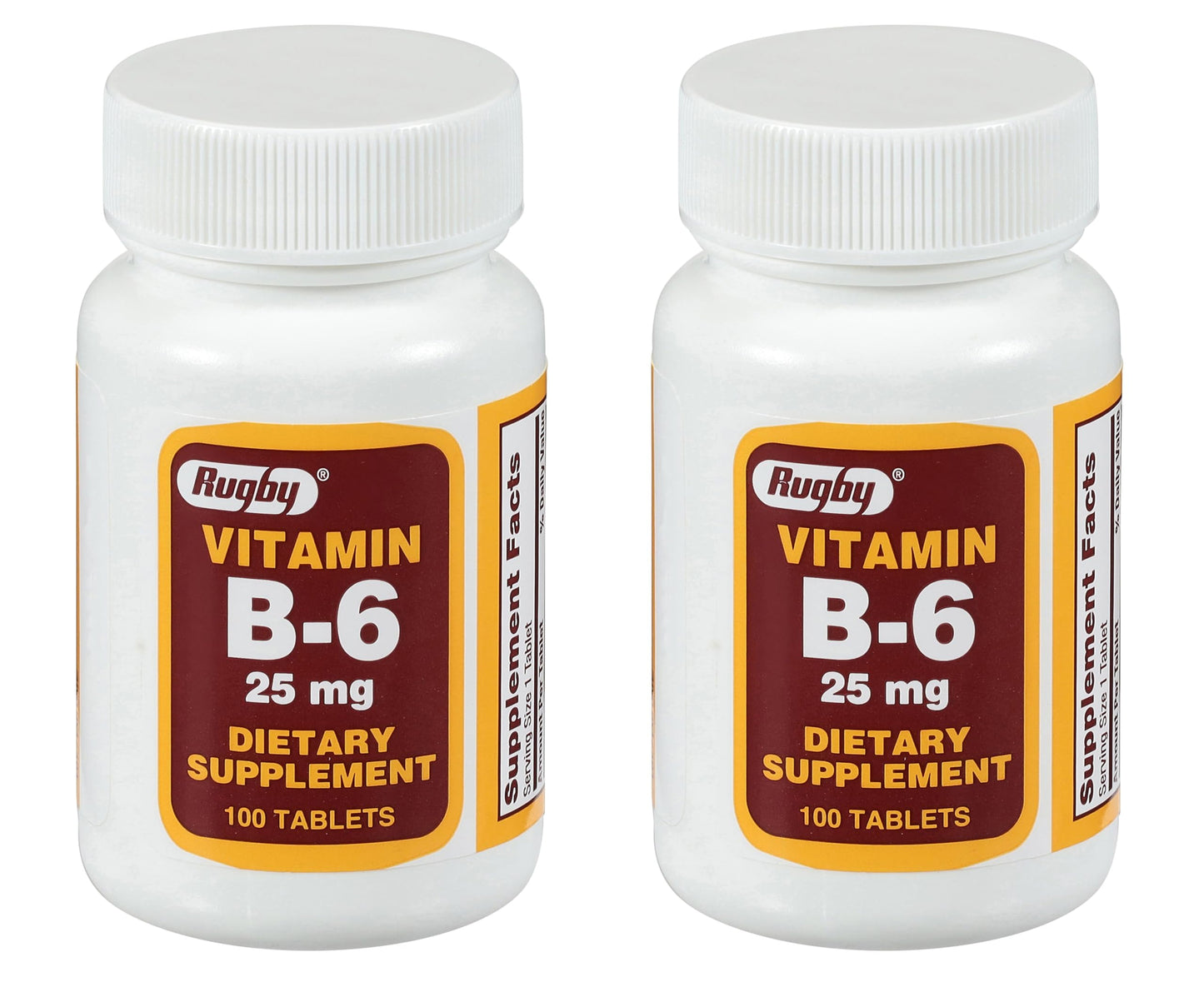 Rugby Laboratories Vitamin B-6 Tablets, 25 mg, 200 Count