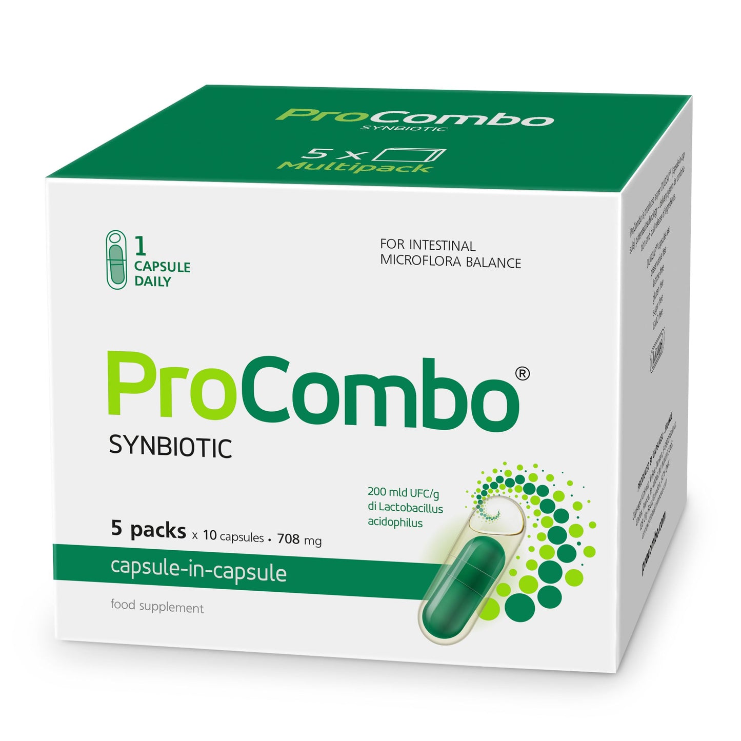 ProCombo The Smart Synbiotic with Targeted Delivery of The Good Bacteria, Capsule, 50 Count