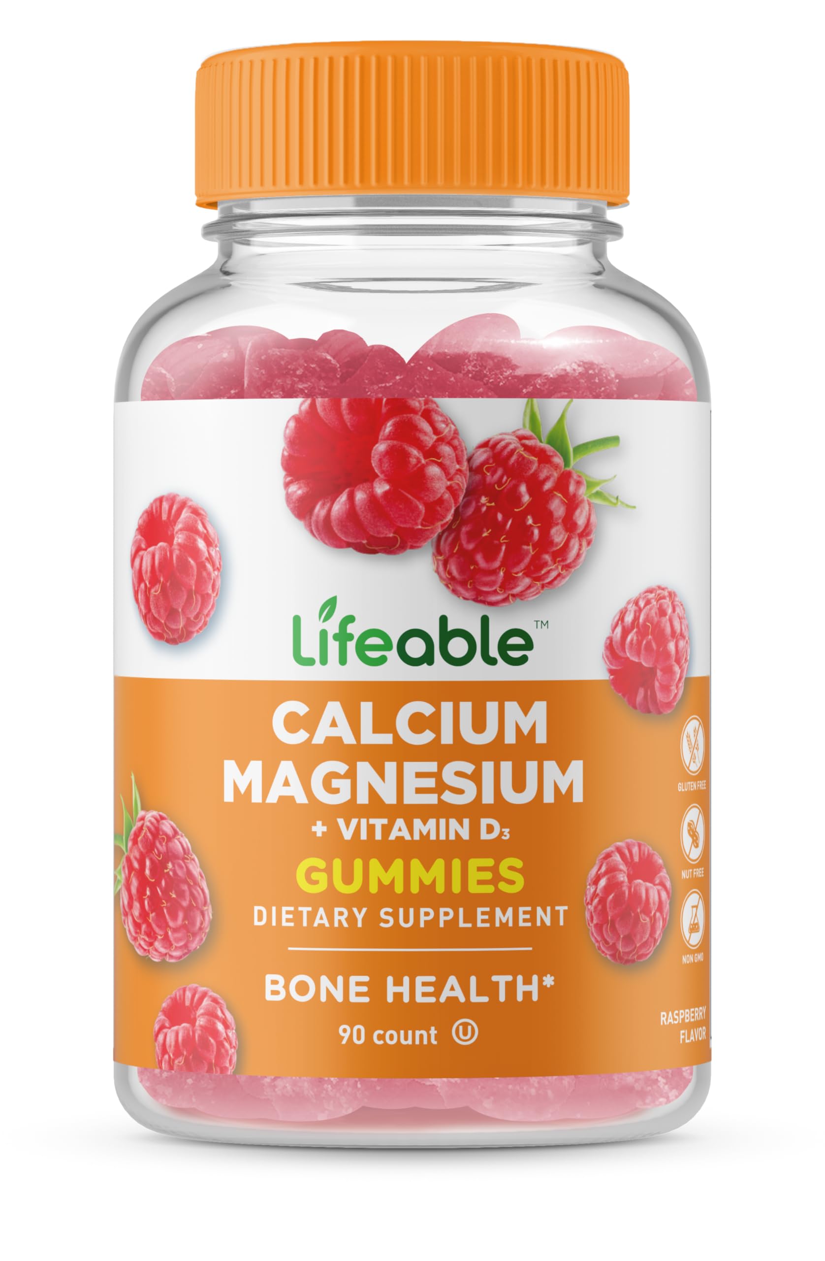 Lifeable Calcium Magnesium and Vitamin D Gummies, 90 Count