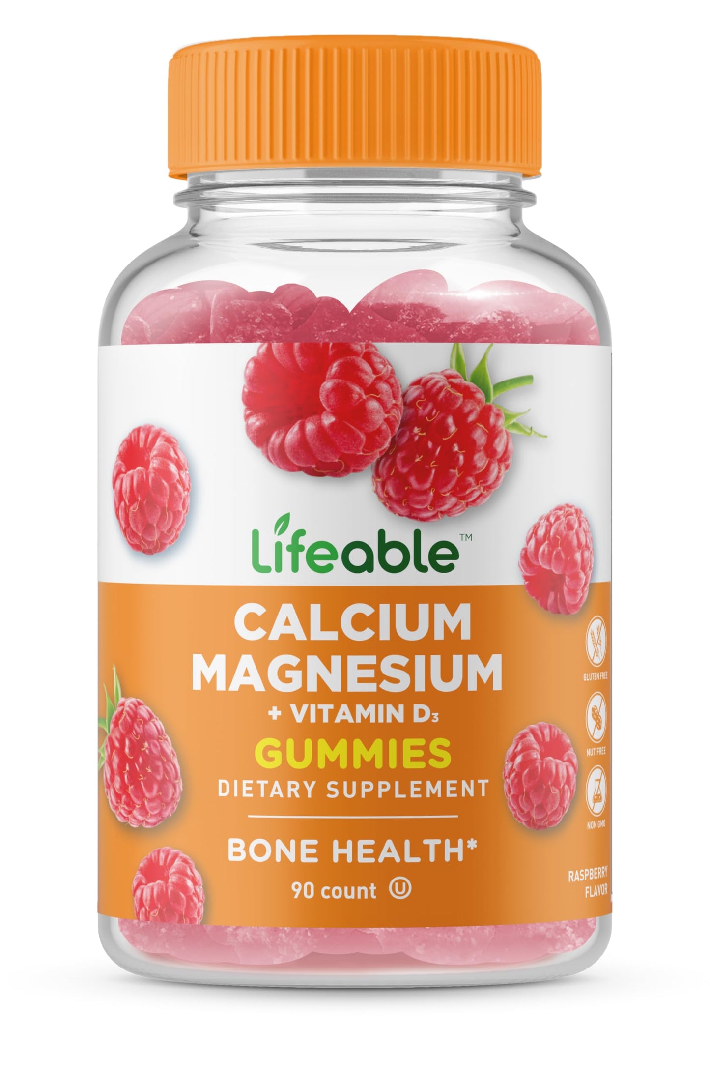 Lifeable Calcium Magnesium and Vitamin D Gummies, 90 Gummies