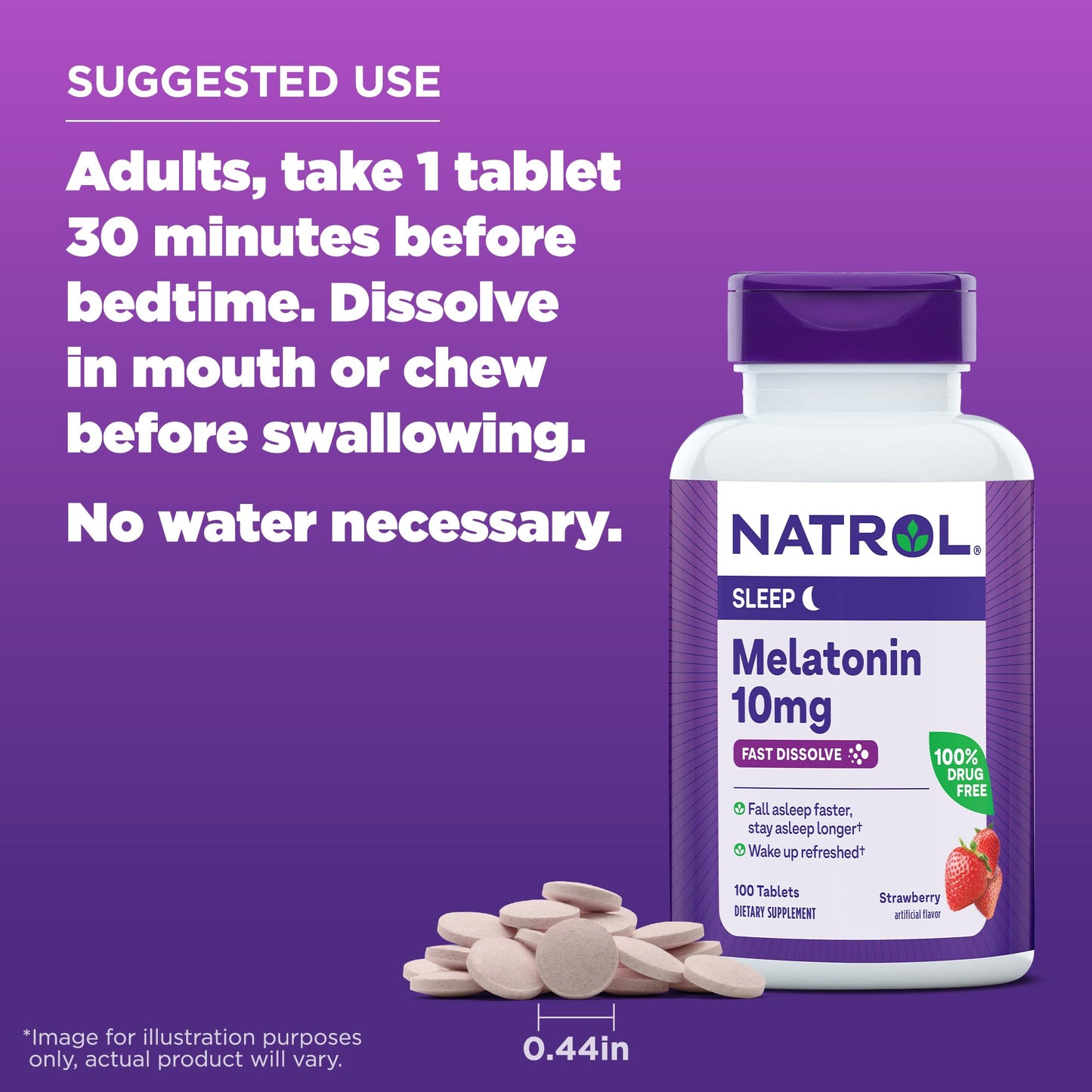 Natrol Fast Dissolve Melatonin 10 mg Tablets 1200