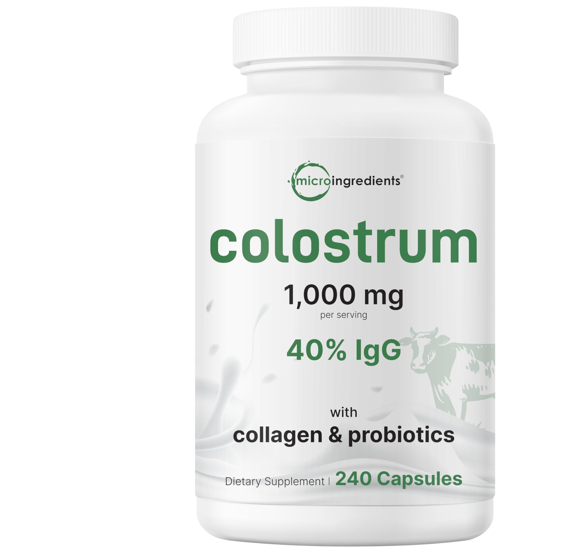Micro Ingredients Bovine Colostrum Capsules 240 Count