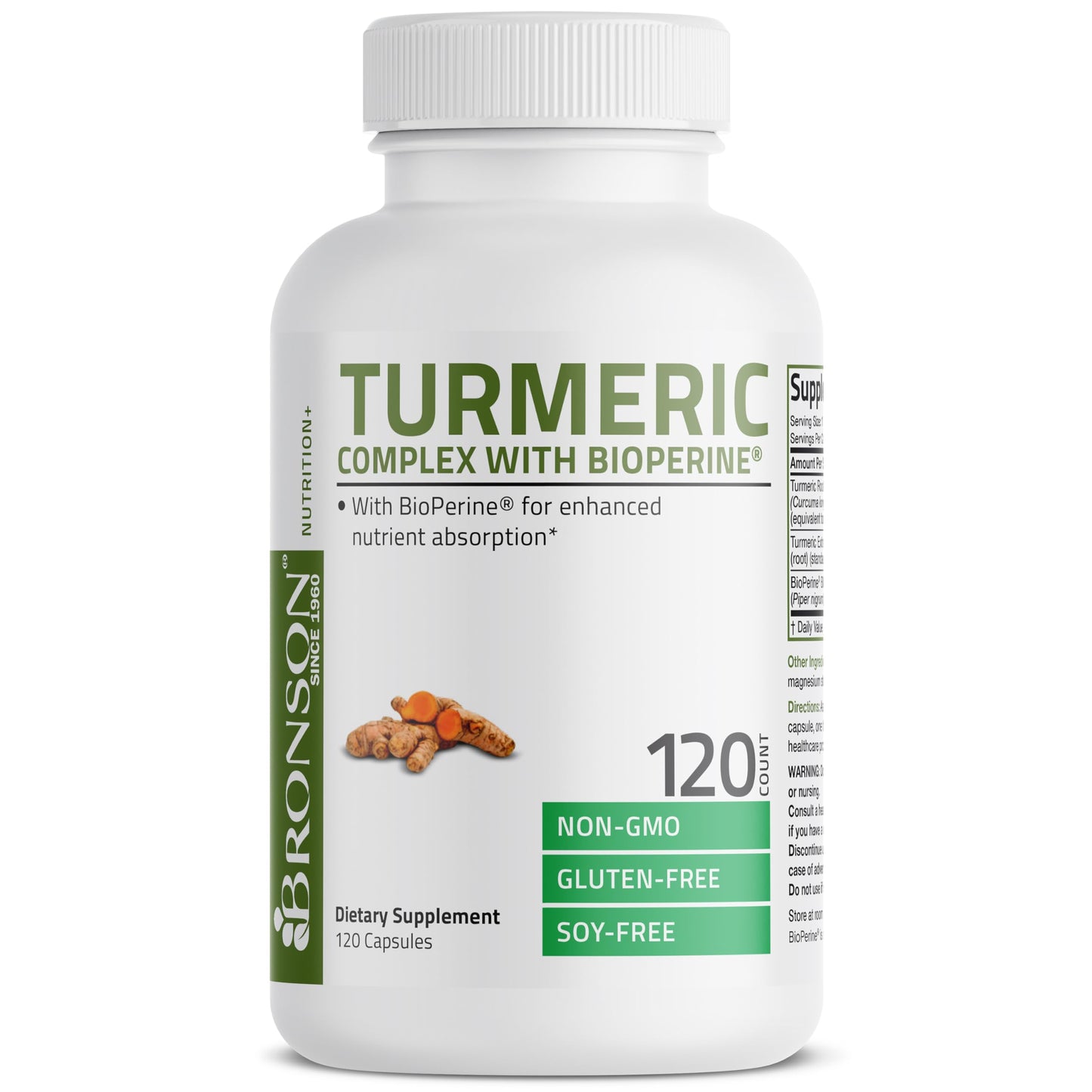 Bronson Turmeric Curcumin with BioPerine for Joint Support 120 Capsules