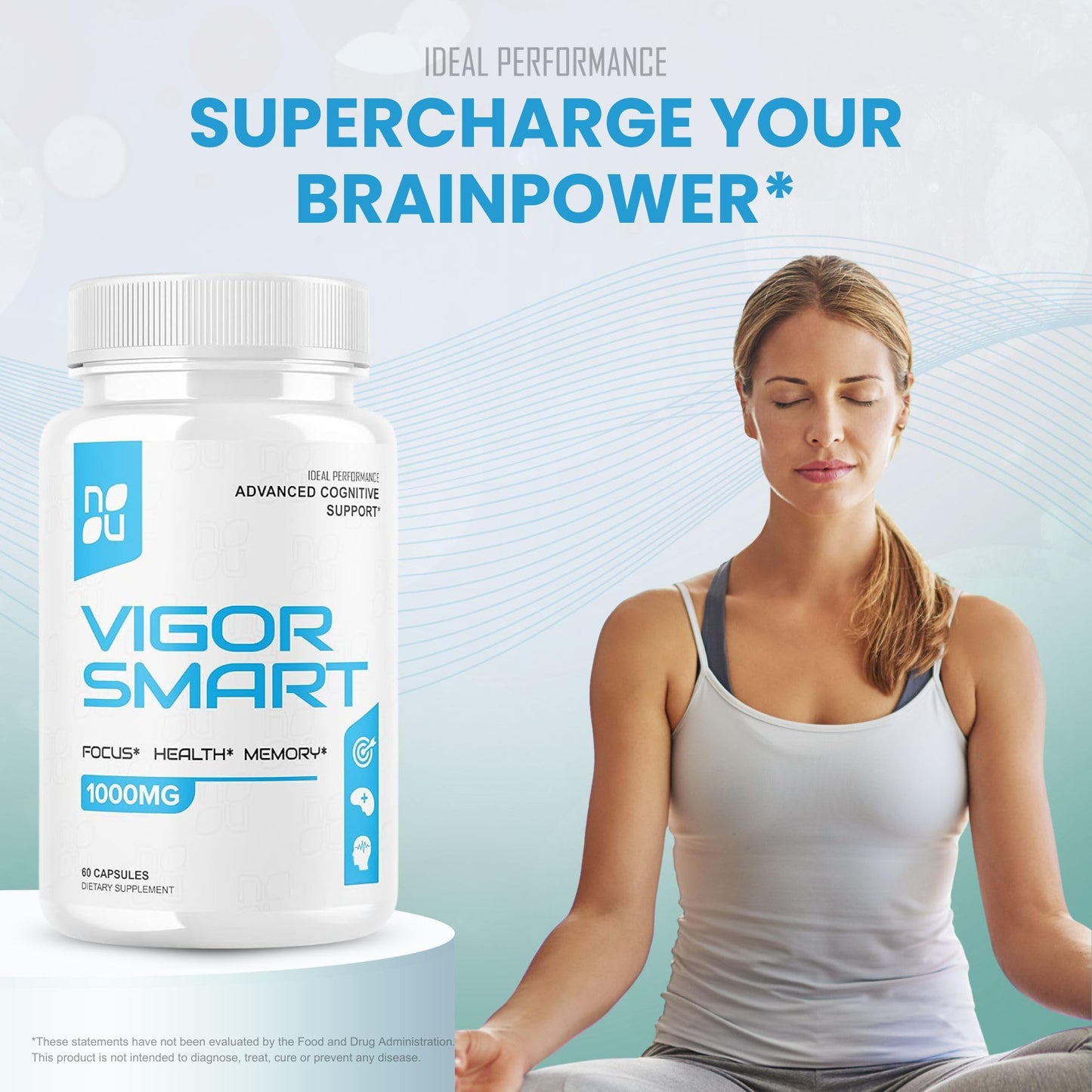 IDEAL PERFORMANCE Vigor Smart Brain Booster Pills Advanced Cognitive Focus Support 1000mg Capsules 300