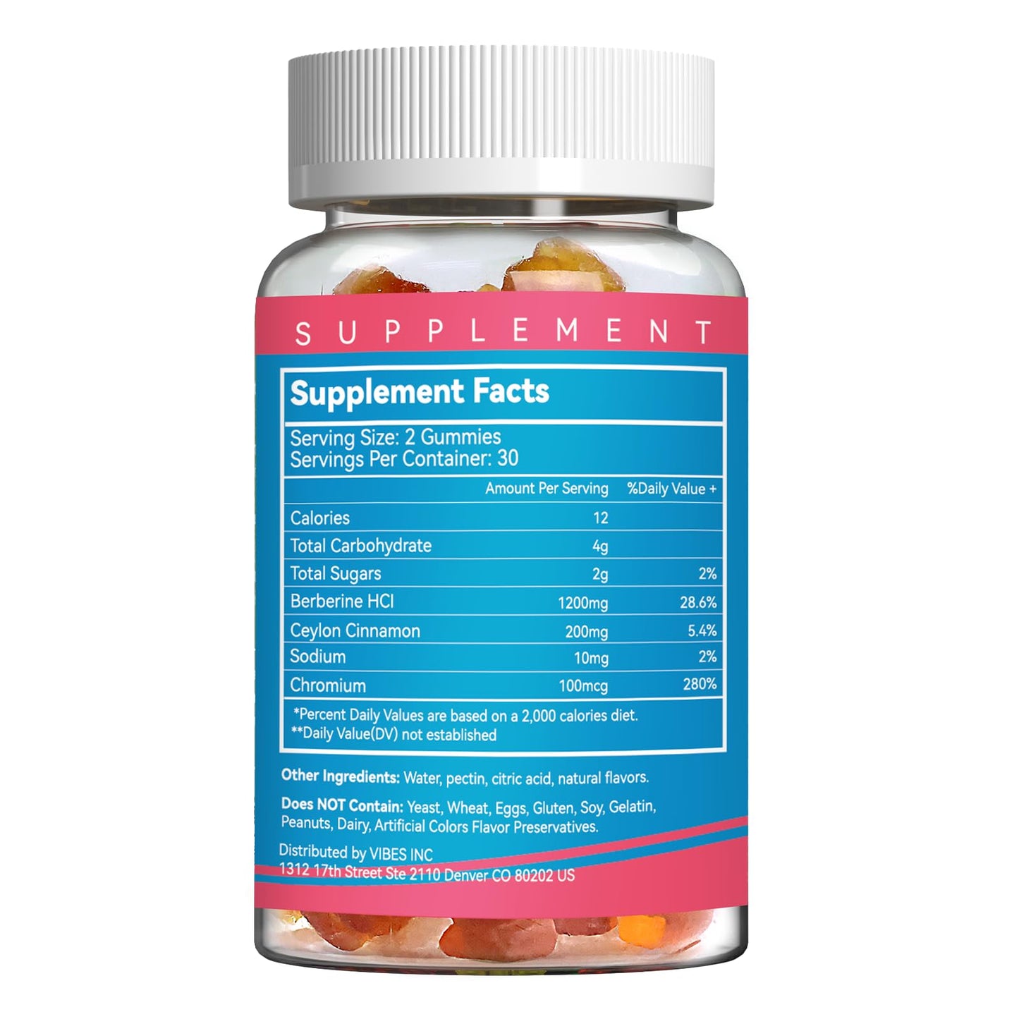 EAZGOO Berberine Gummies 1200mg with Ceylon Cinnamon, 120 Gummies