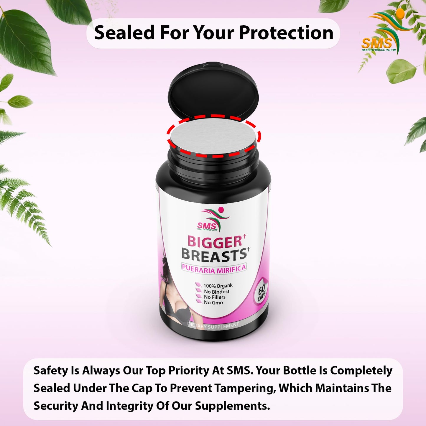 SMSHEALTHPRODUCTS.com Pueraria Mirifica Supplement 500mg Root Extract Capsule, 60 Count