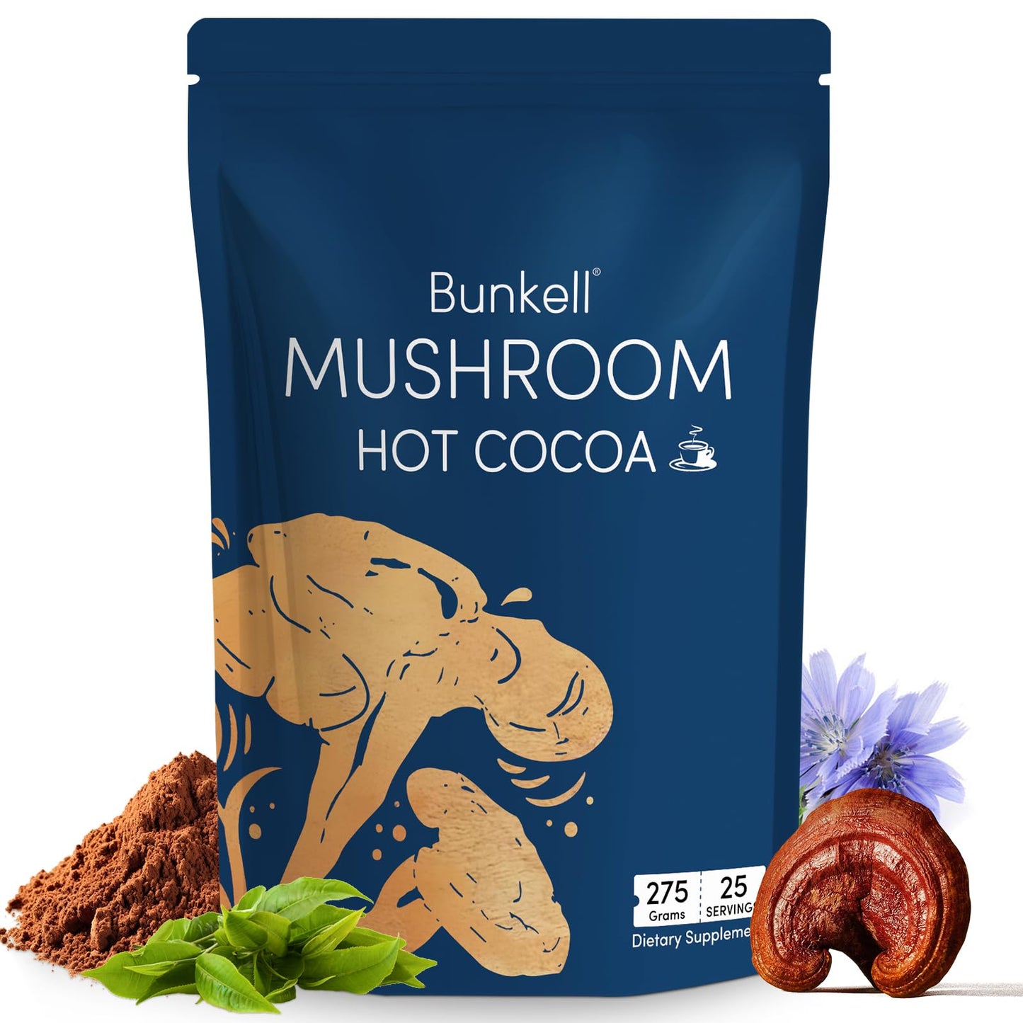 Bunkell Mushroom Hot Cocoa Powder, 9.7 oz