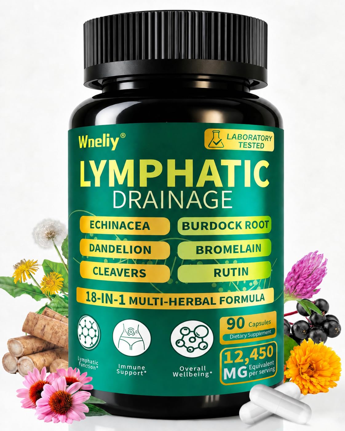WOELIY Lymphatic Drainage Supplements 90 Capsules