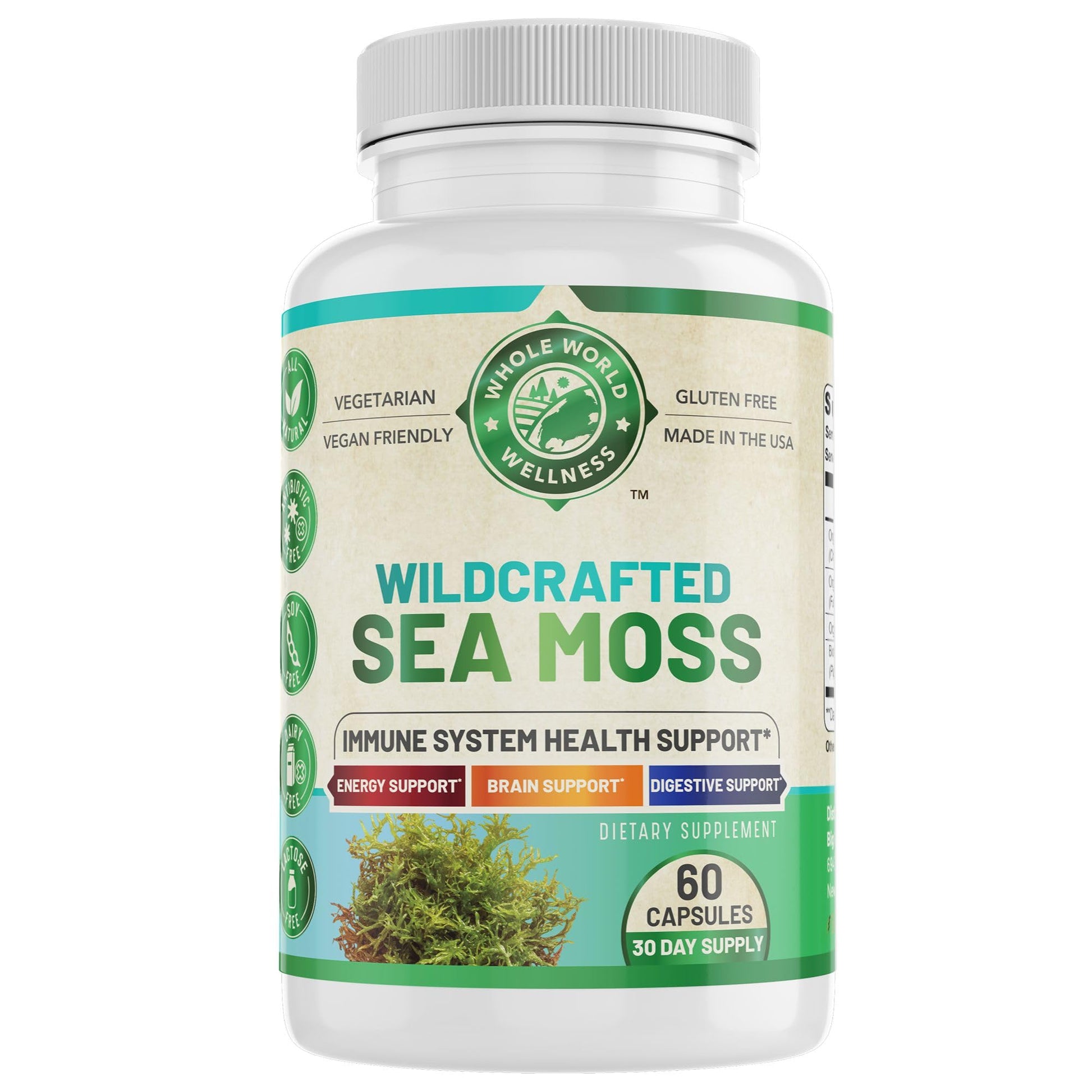 WHOLE WORLD WELLNESS Organic Sea Moss Capsule 60 Capsules