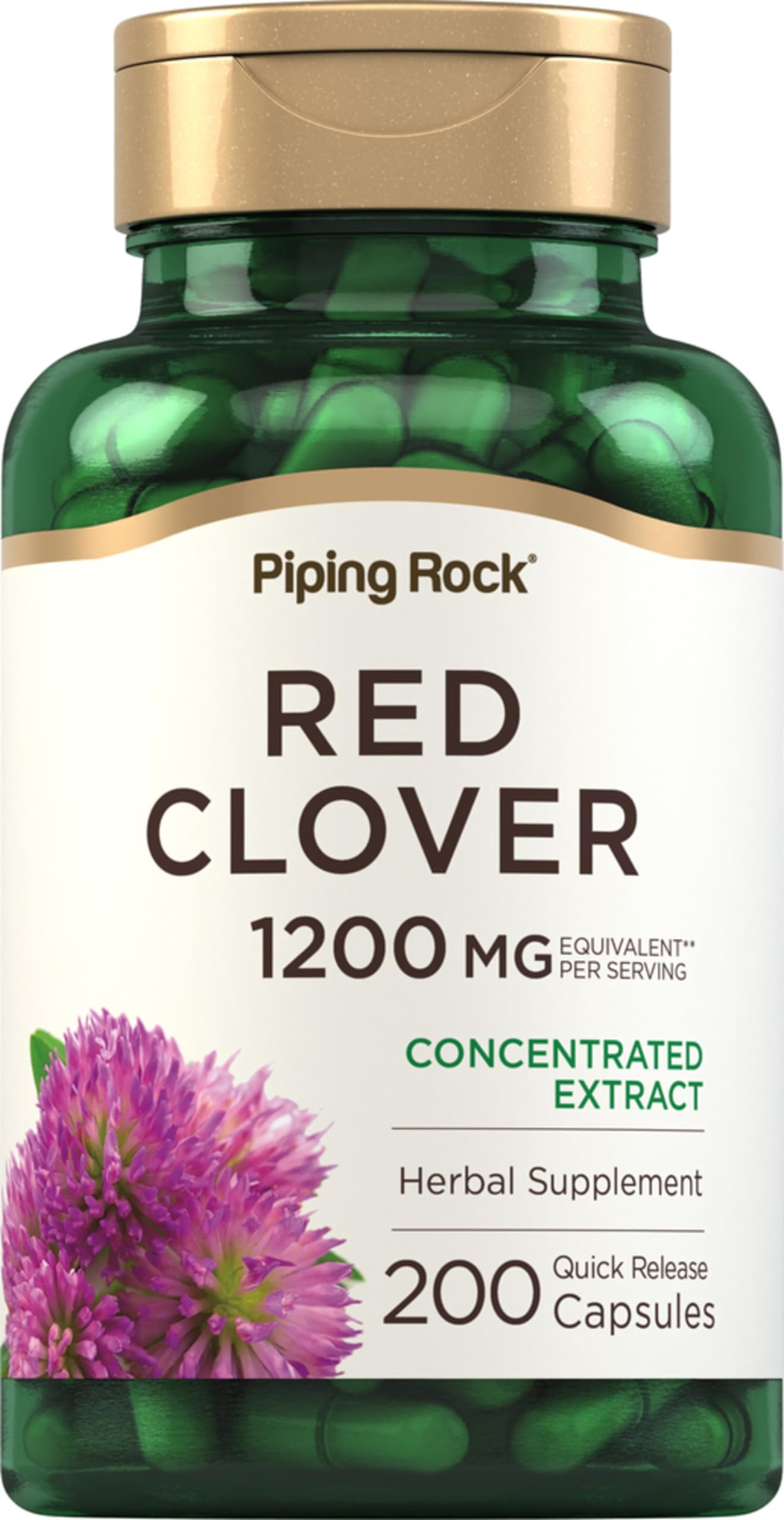 Piping Rock Red Clover Supplement Capsule, 200 Count