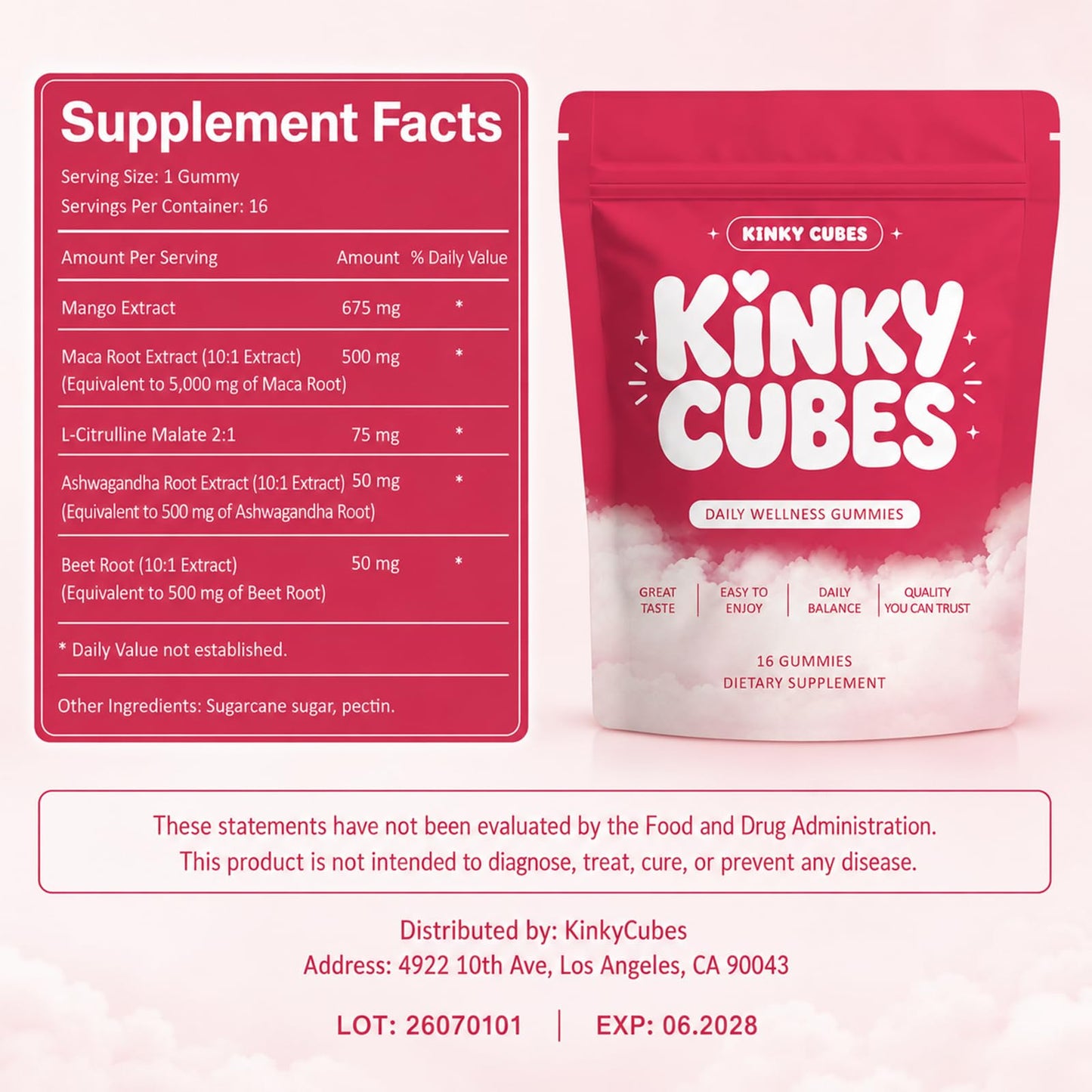 KINKY CUBES Gummies, Vitamin & Mineral Supplements Powder 1