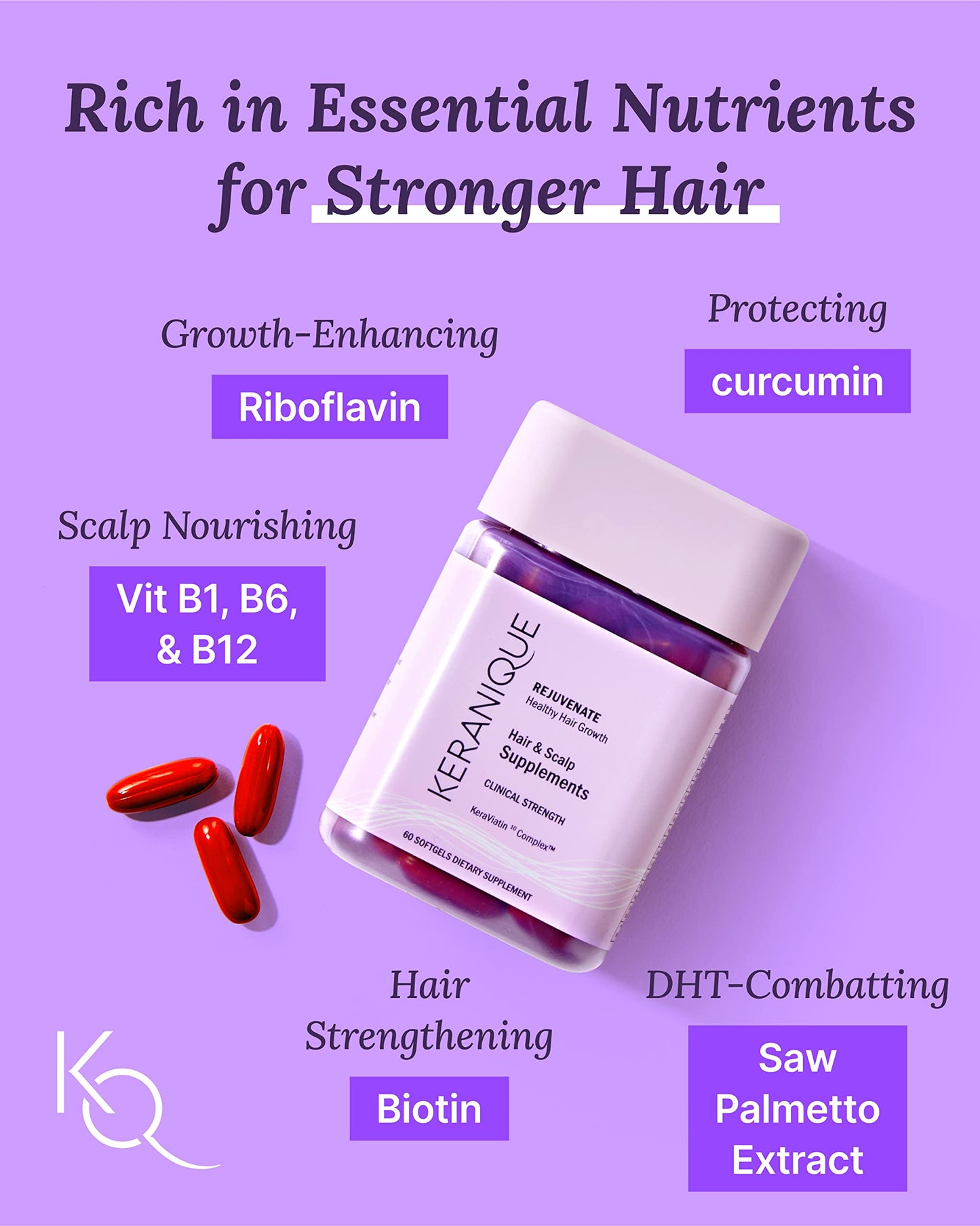 Keranique KeraViatin Hair & Scalp Health Supplement, Softgels, 120