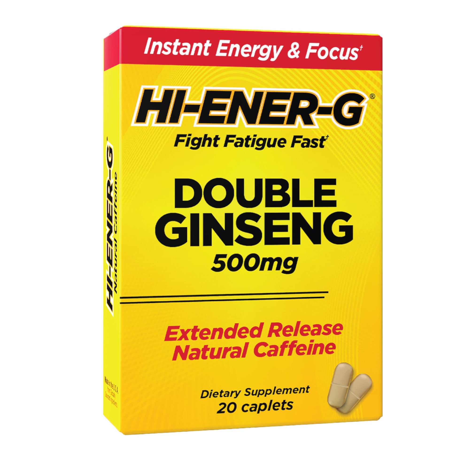 Hi-Ener-G Triple Ginseng Energy Supplement Caplets 20