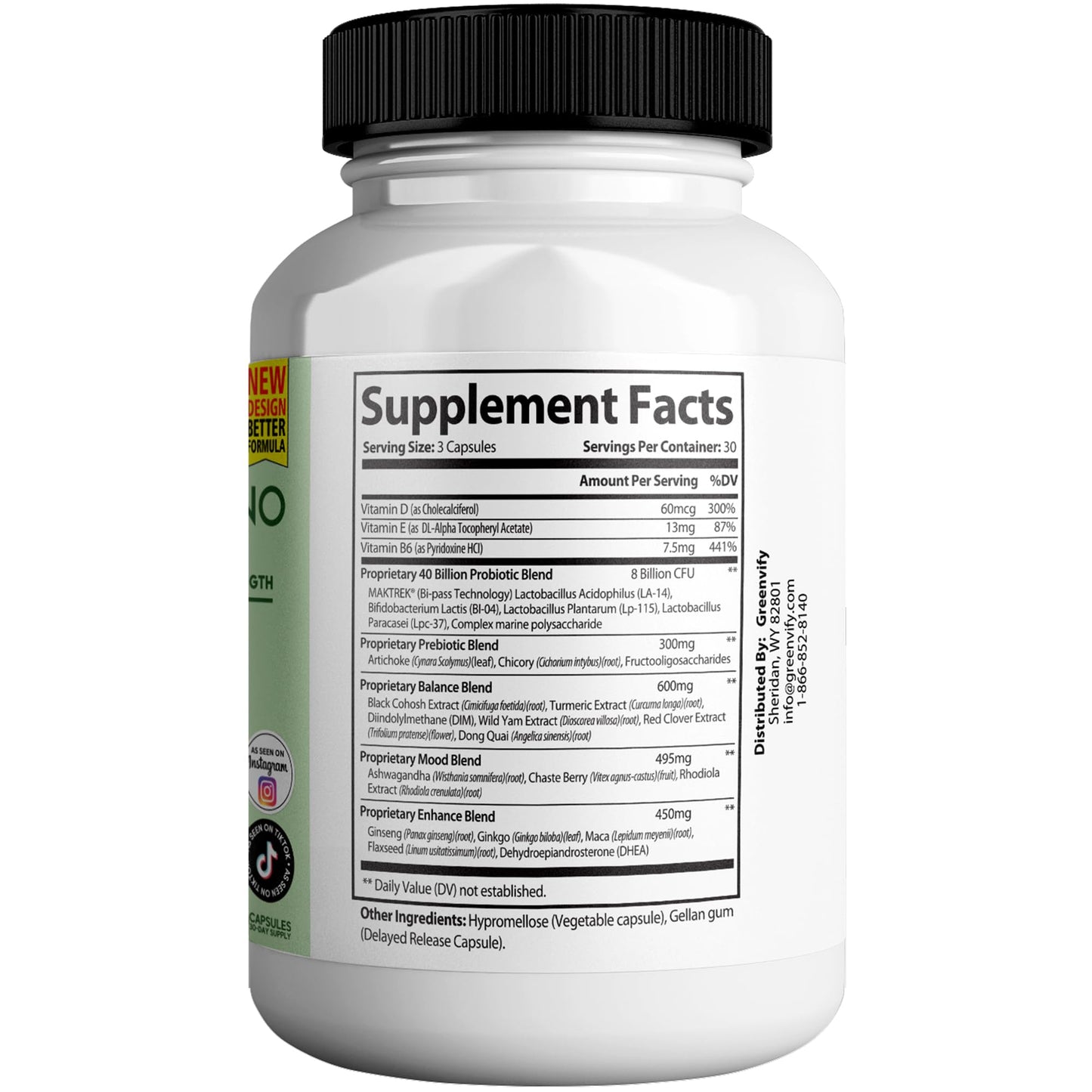 Max Winona Meno Premium Menopause Support Probiotic 40 Billion CFU Capsule, 120 Count