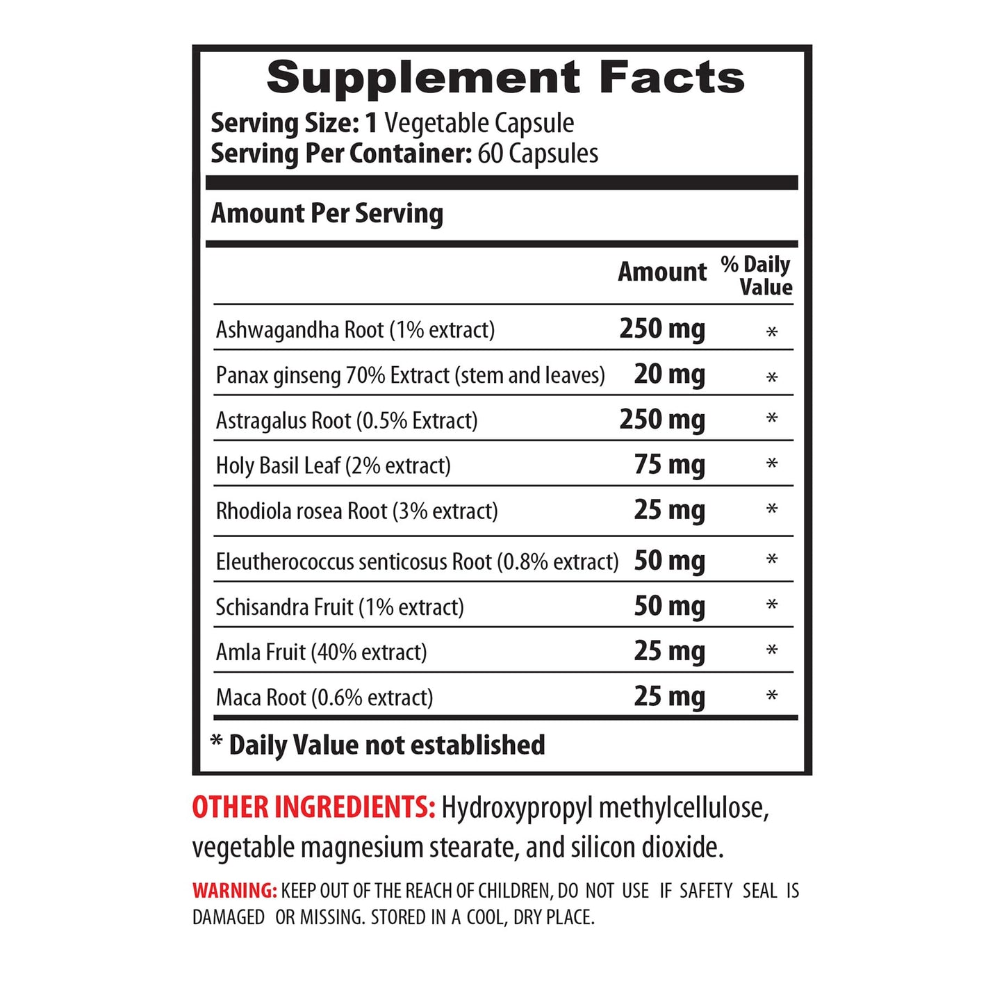 VIP Supplements Astragalus Extract Complex 60 Capsules