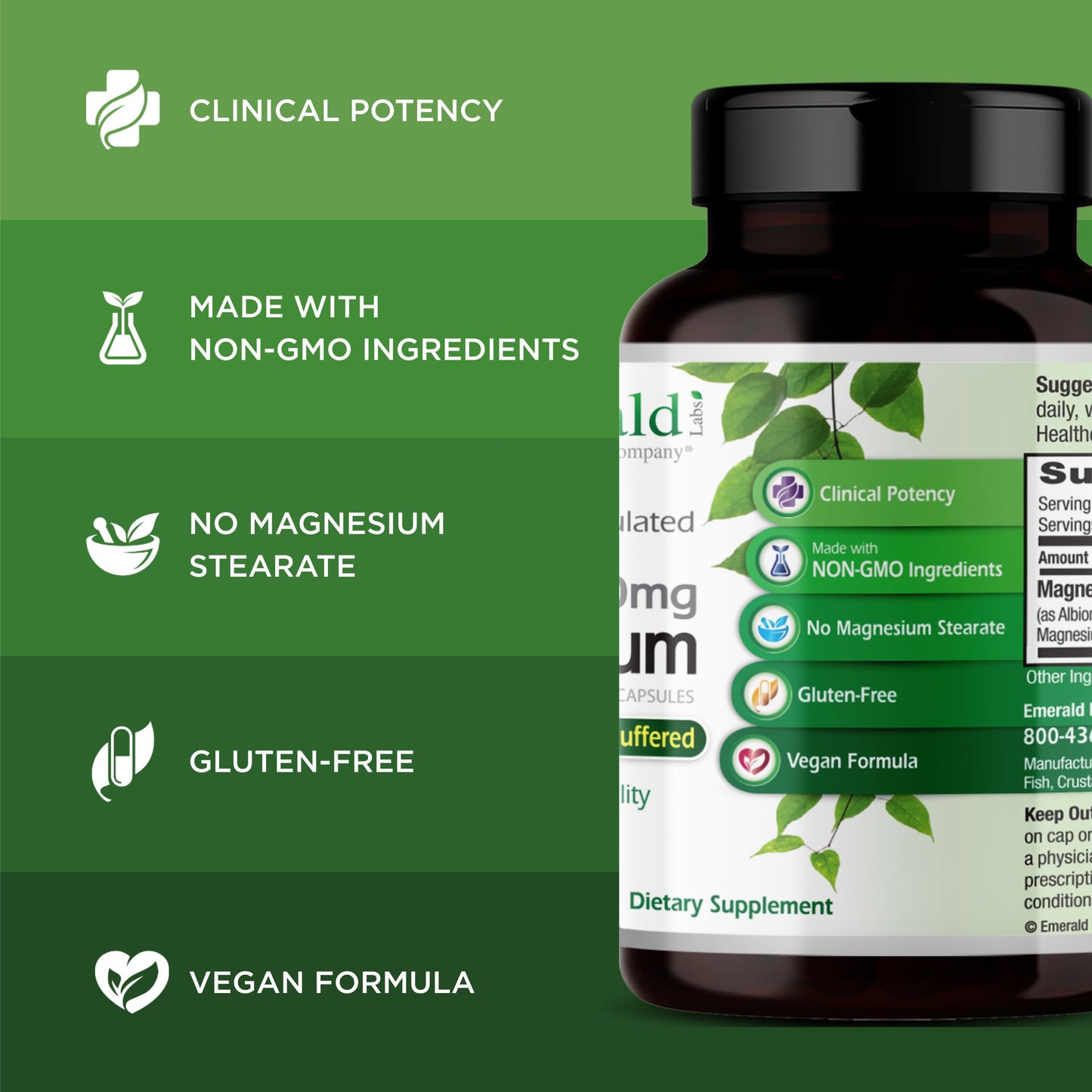Emerald Labs Magnesium 400mg Capsule 120