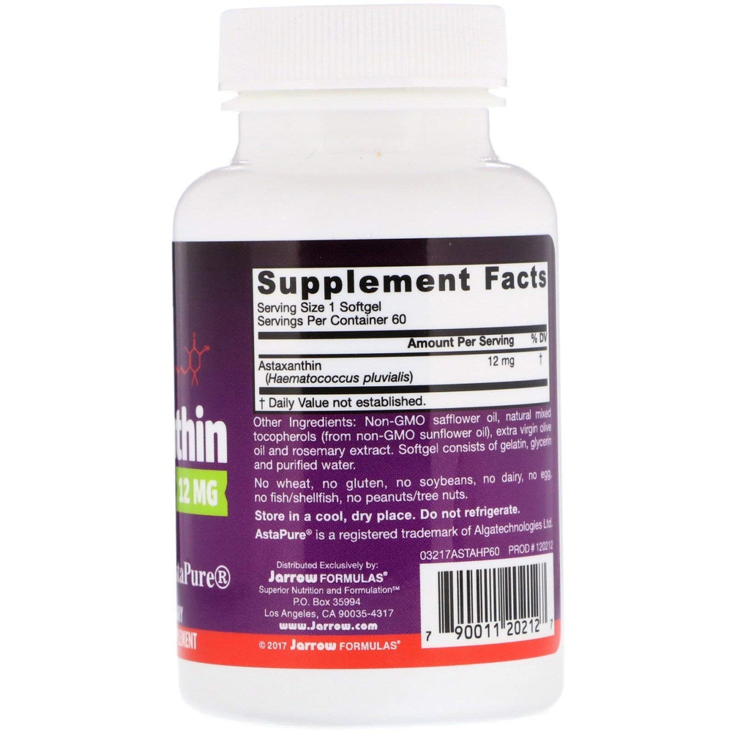 Jarrow Formulas Astaxanthin 12 mg Softgels 60 Count