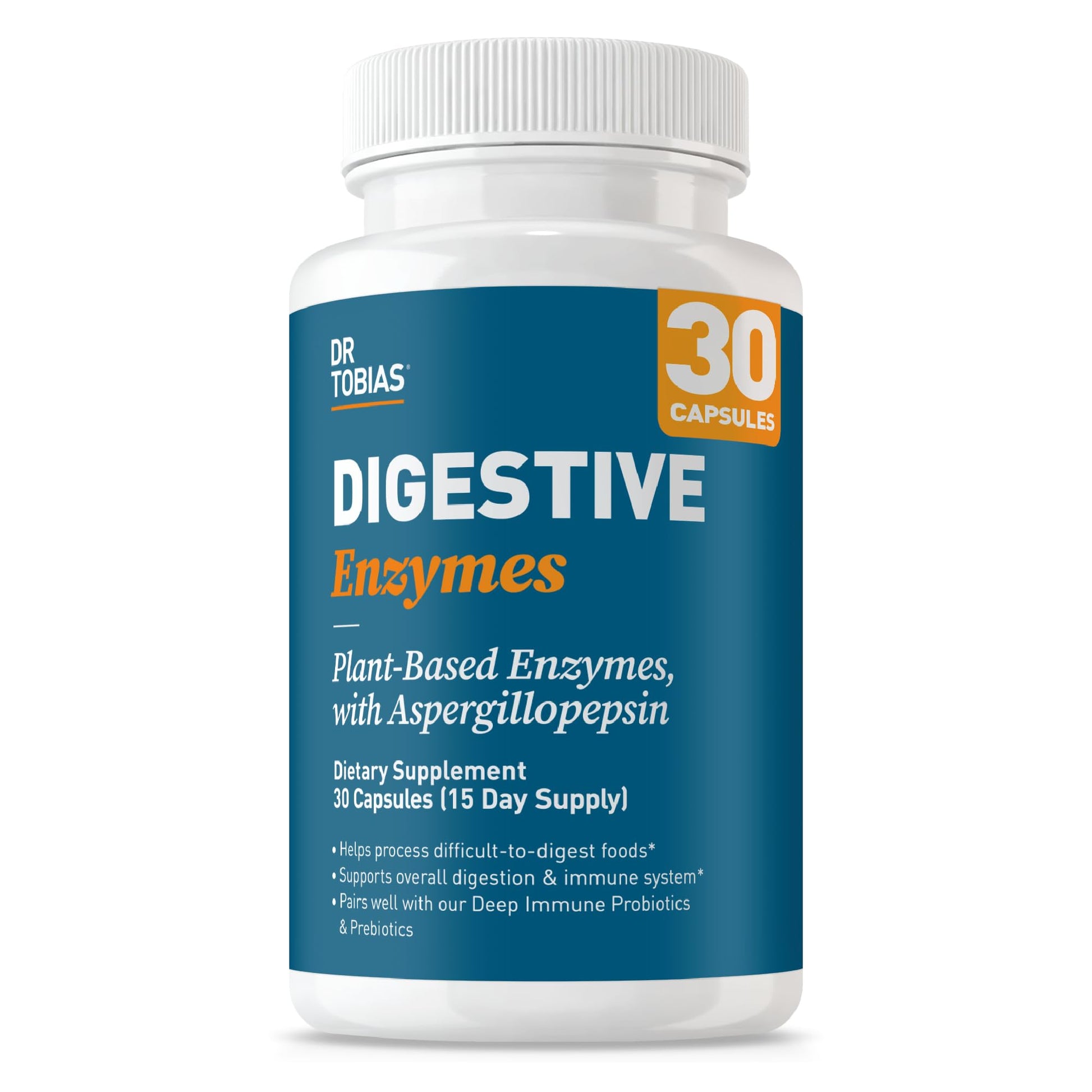 Dr. Tobias Digestive Enzymes 18-Enzyme Blend Capsule, 30 Count