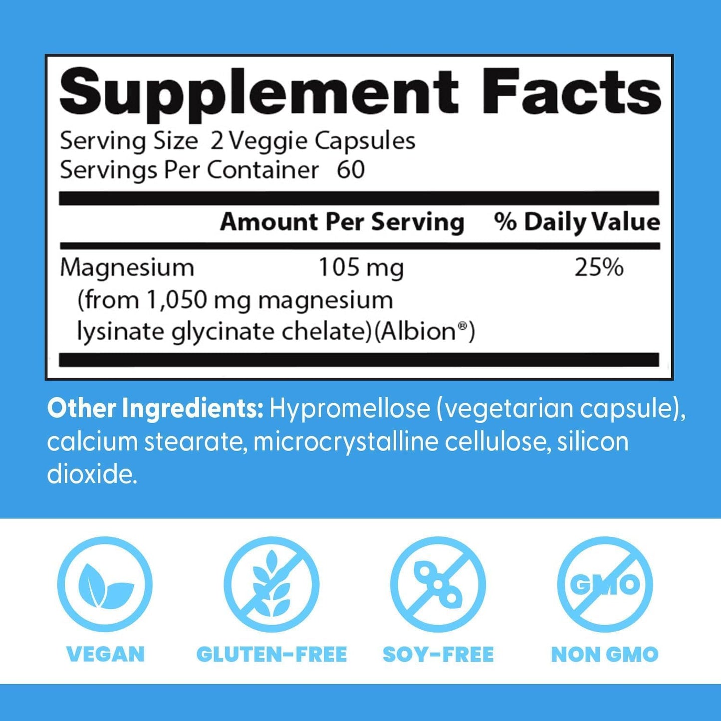 Doctor's Best High Absorption Magnesium Glycinate Lysinate Capsules, 120 Count