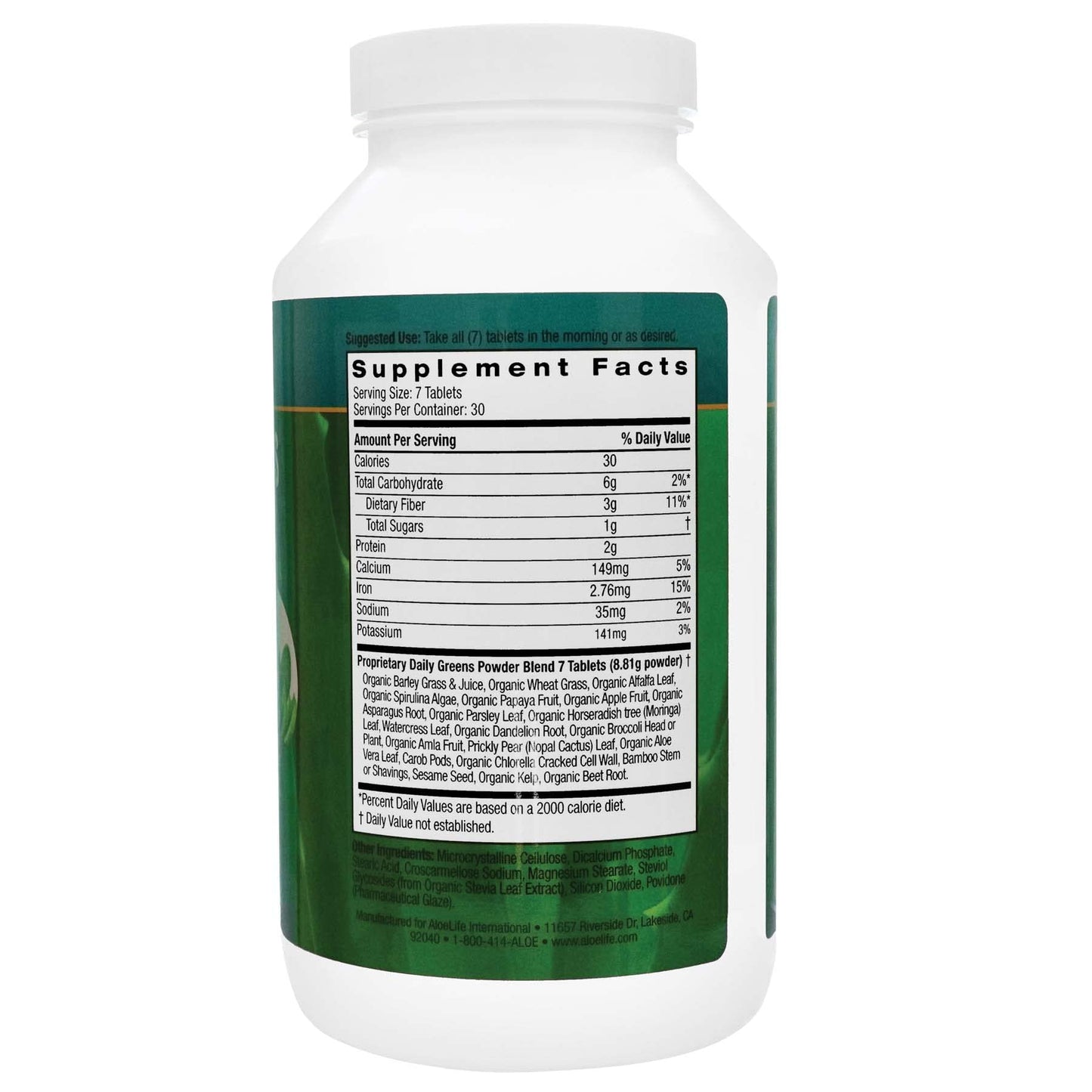 Aloe Life Daily Greens Formula 120 Tablets