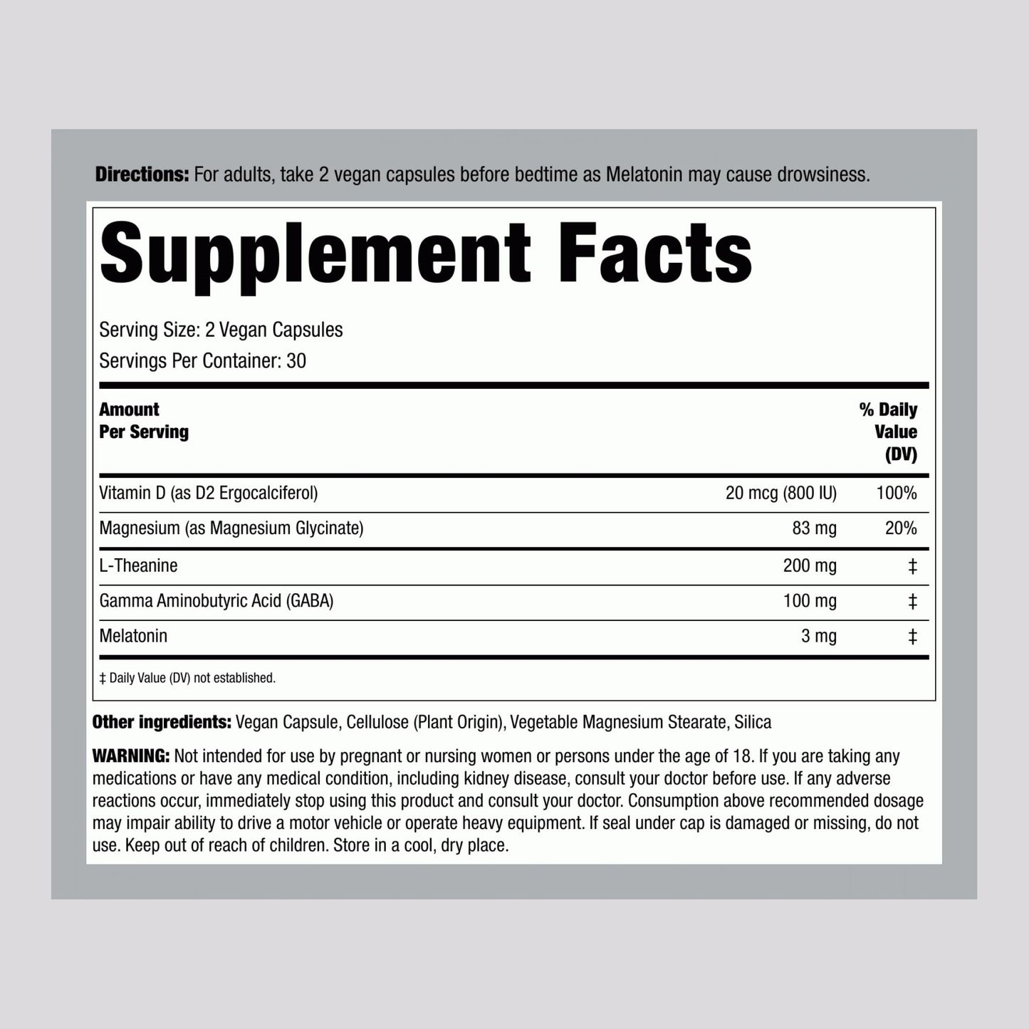 Piping Rock Melatonin with Magnesium Capsules, 60 Count