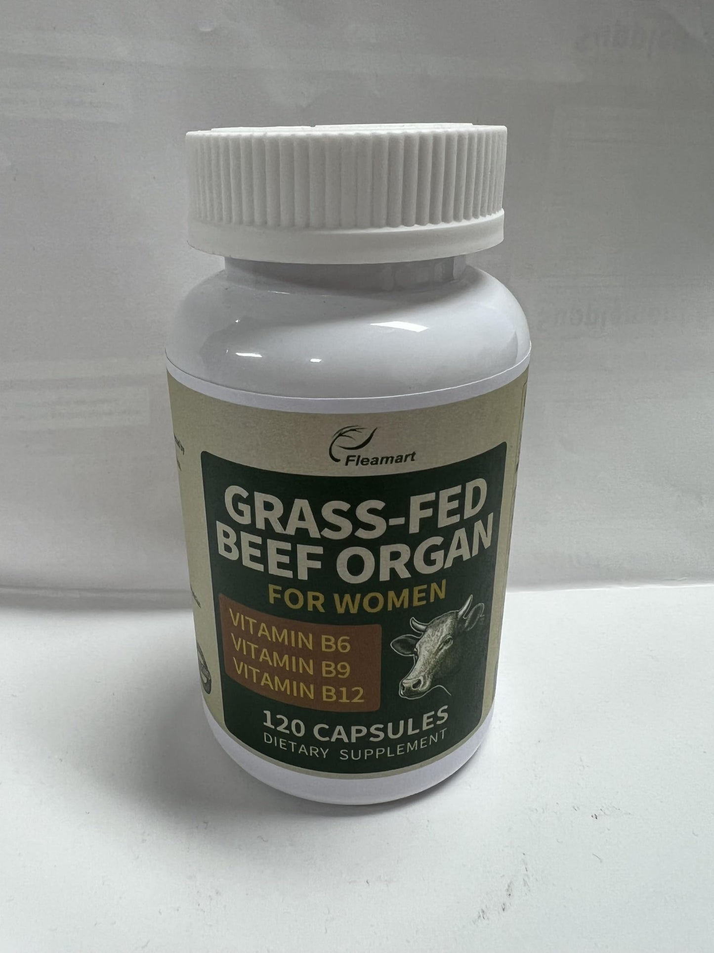Fleamart Beef Organ Supplement for Women with Vitamin B Complex Capsules, 240 Count
