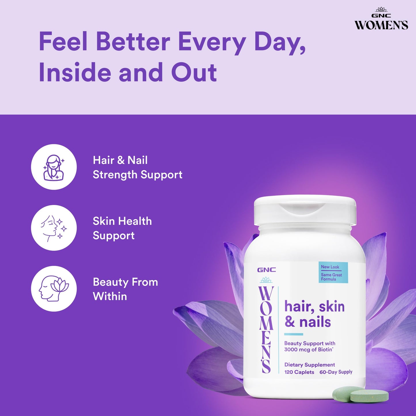 GNC Women's Hair, Skin & Nails Caplets 120