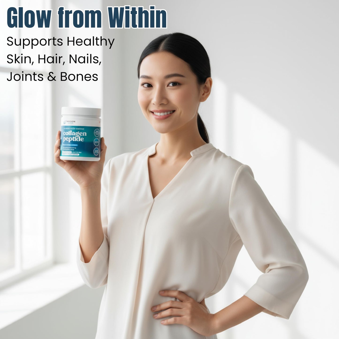 WHOLESOME SCIENCE Hydrolyzed Marine Collagen Peptides Powder – Collagen Peptide Formula for Skin, Hair & Nails – Non-GMO, Third-Party Lab Tested, Dietary Supplement – 7.05 oz