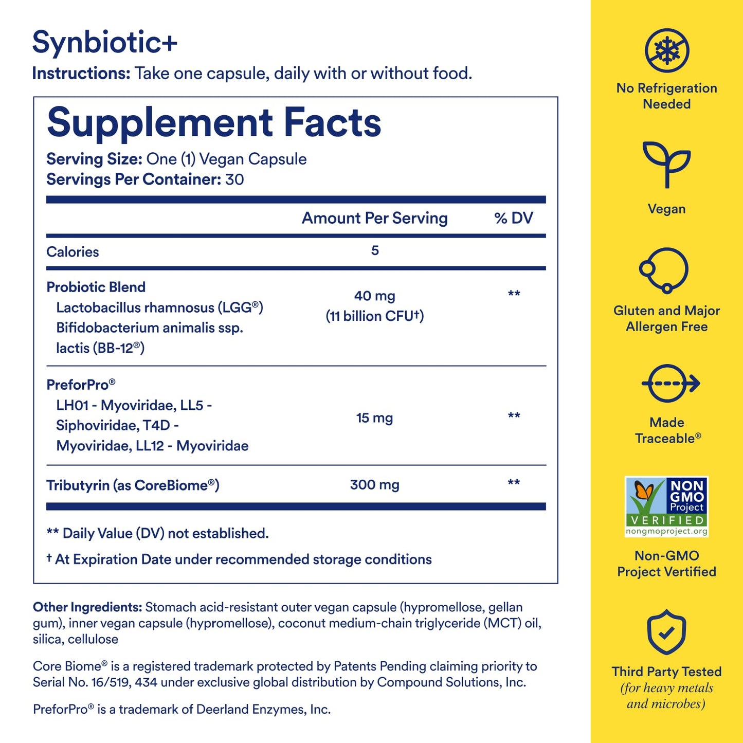 Ritual Synbiotic Complete 3-in-1 Probiotic, Prebiotic, Postbiotic Capsules, 30 Count
