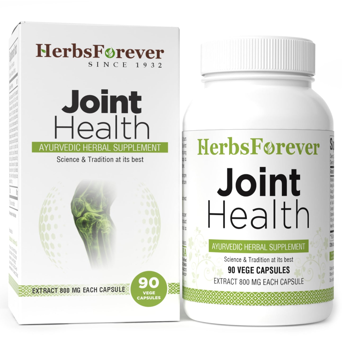 Herbsforever Joint Health Joint Support Mobility Supplement with Guggul Turmeric Boswellia Ashwagandha Ginger 11 Ayurvedic Herb Extracts, 90 Capsules