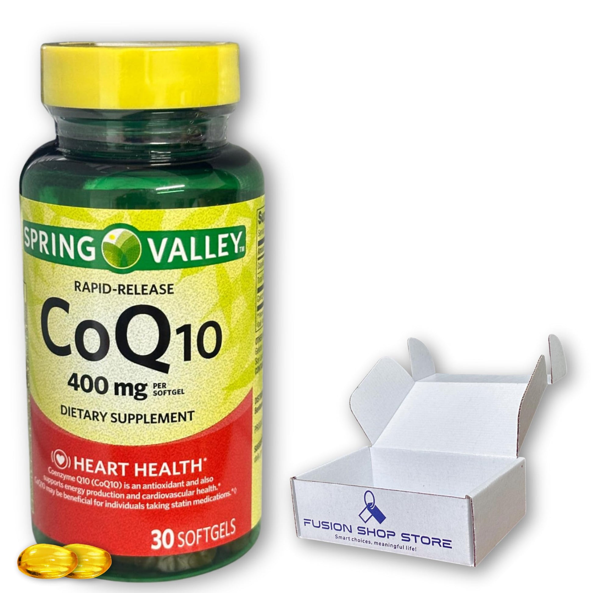 FUSION SHOP STORE CoQ10 400mg Rapid-Release Softgels, 30 Count