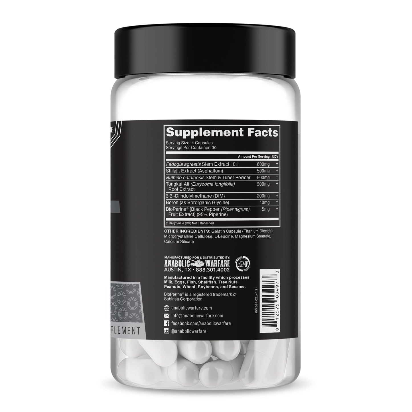 Anabolic Warfare Project Test Capsule, 120 Capsules