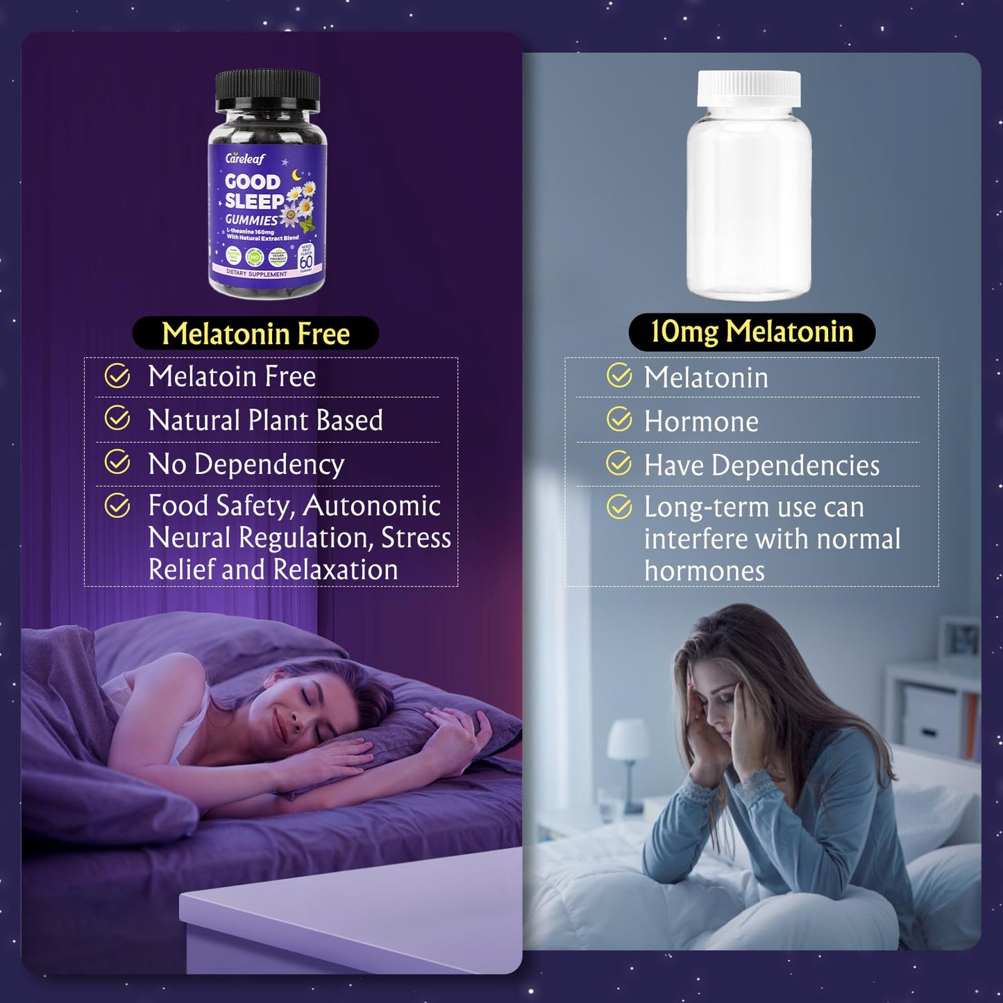 careleaf Sleep Gummies No Melatonin 60 Gummies