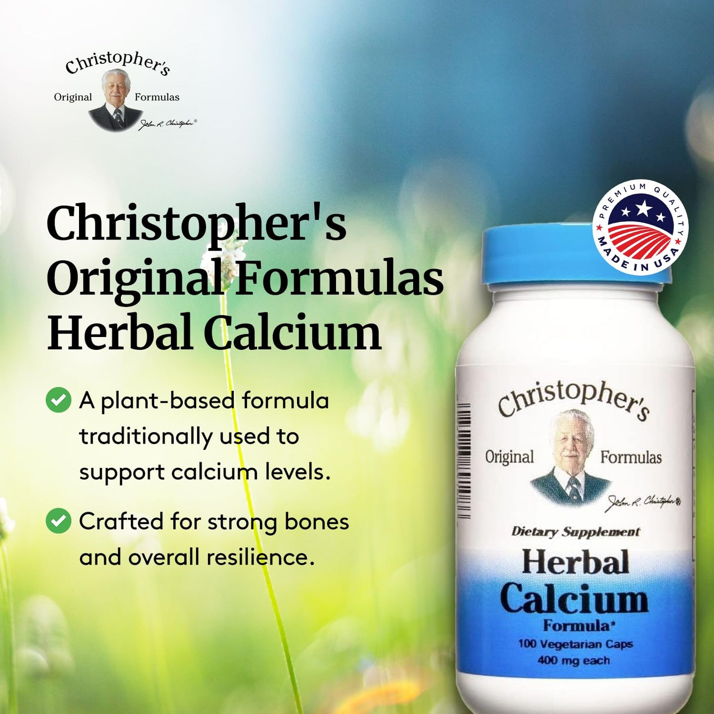 Christopher's Original Formulas Herbal Calcium, Natural Bone Support Capsule 100 Count