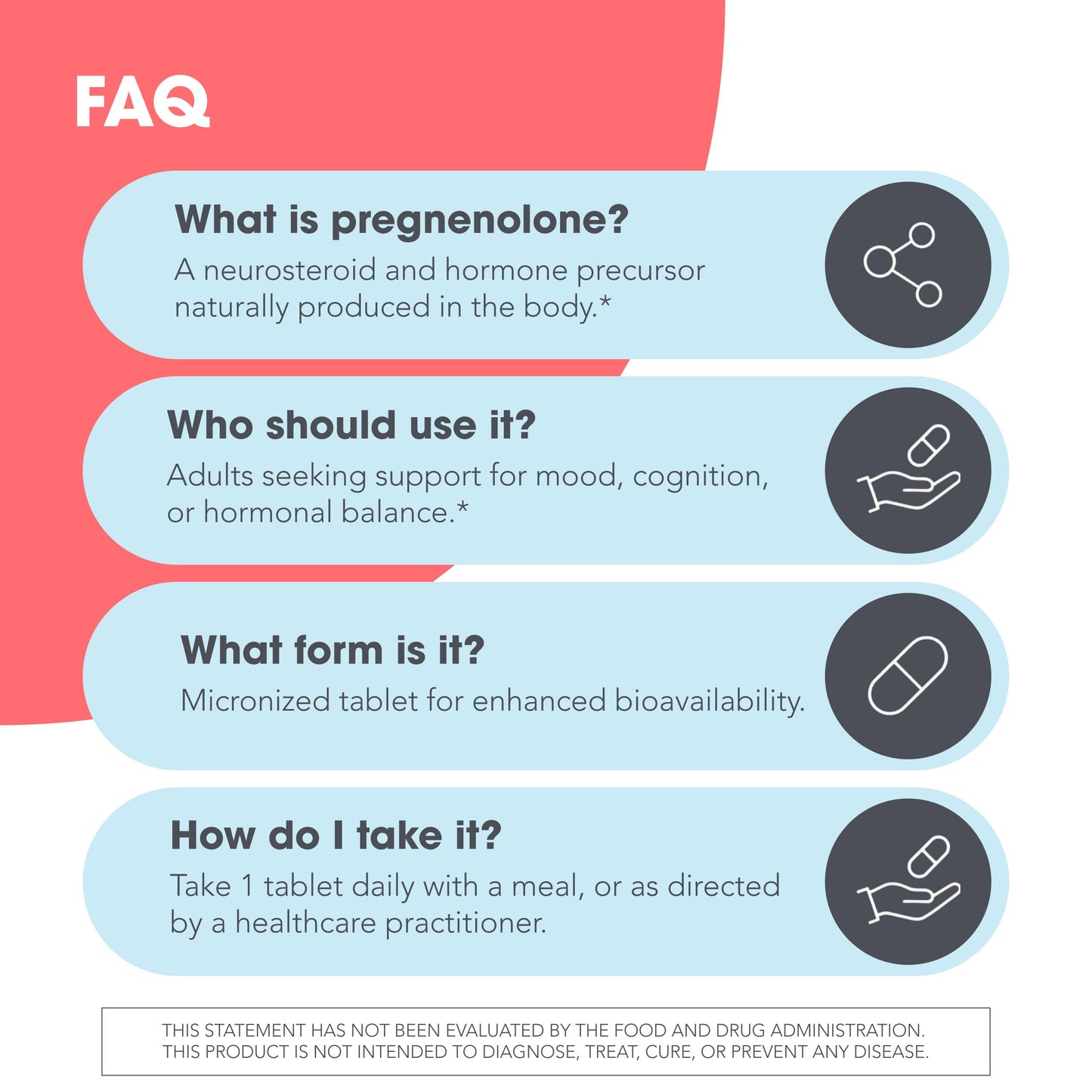 Allergy Research Group ARG Pregnenolone 100 mg - Micronized Hormone Precursor Support - Highly Bioavailable - Hypoallergenic Tablet, 60 Tablets
