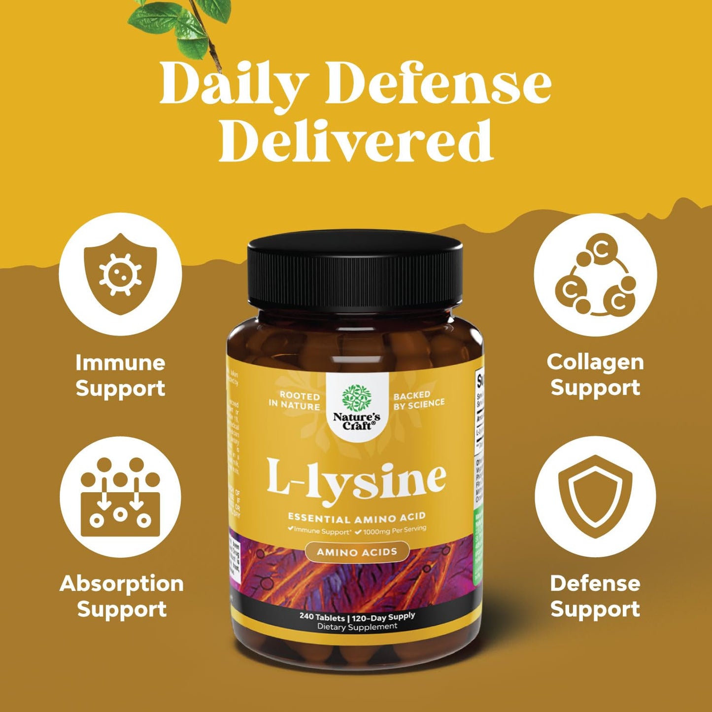 Natures Craft L Lysine 1000mg Tablet, 240 Count
