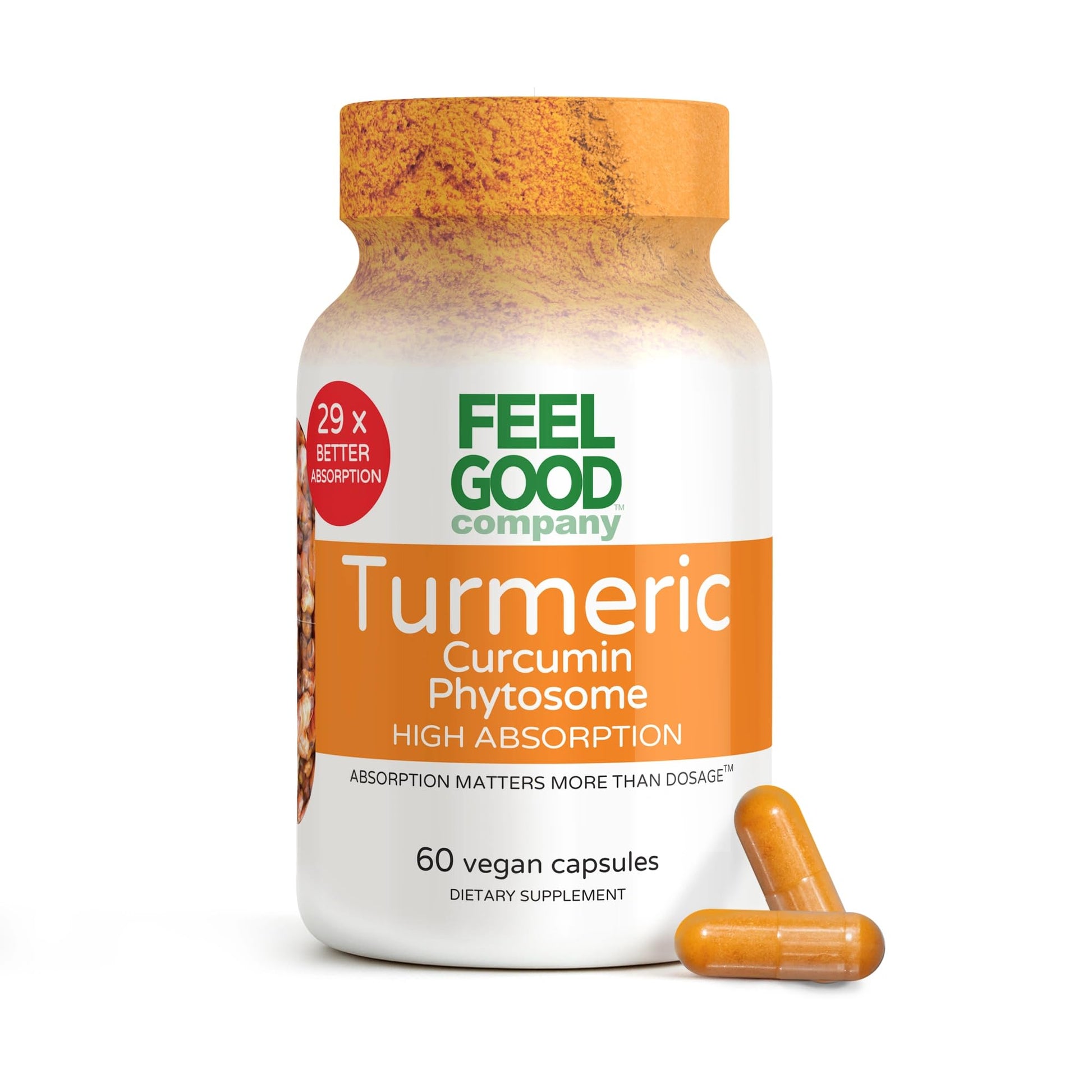 FEEL GOOD Turmeric Curcumin Capsules 60 Count