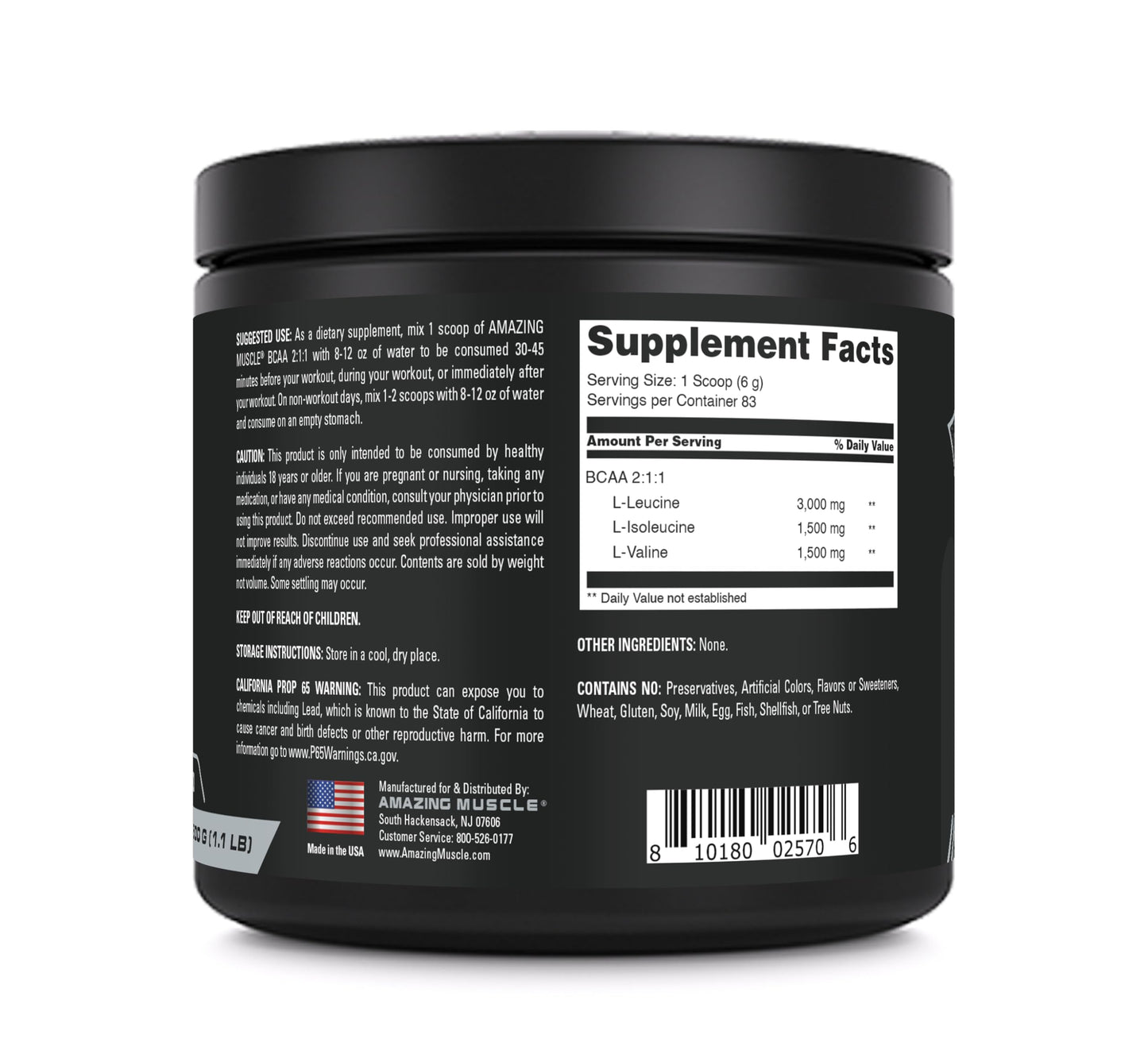 Amazing Nutrition Amazing Muscle BCAA Amino Supplement Powder 17.6