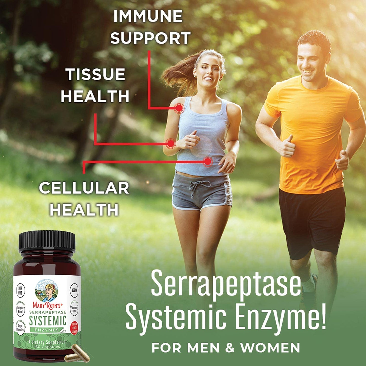 MaryRuth's Serrapeptase Enzymes Capsules, 60 Count