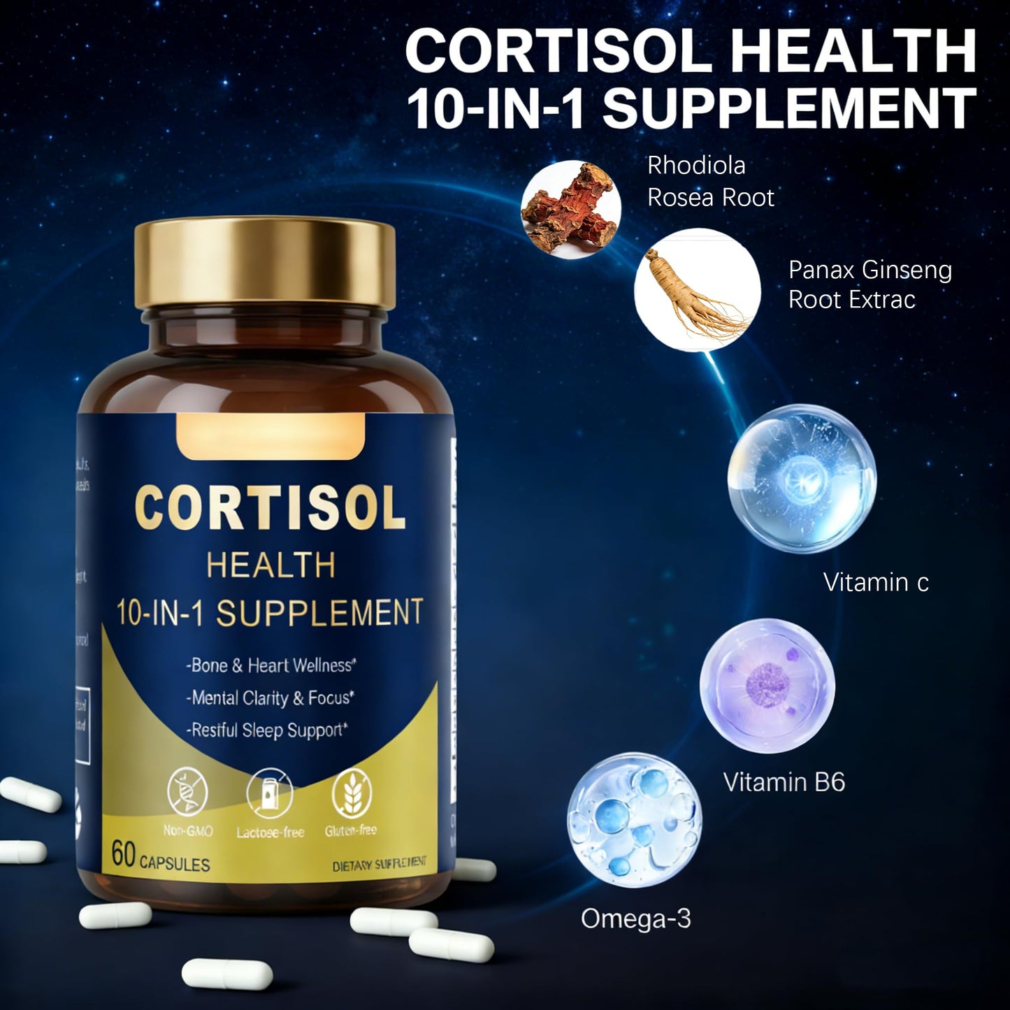 SERSANVE Cortisol Manager & Stress Support Supplement with Ashwagandha Gummy 60