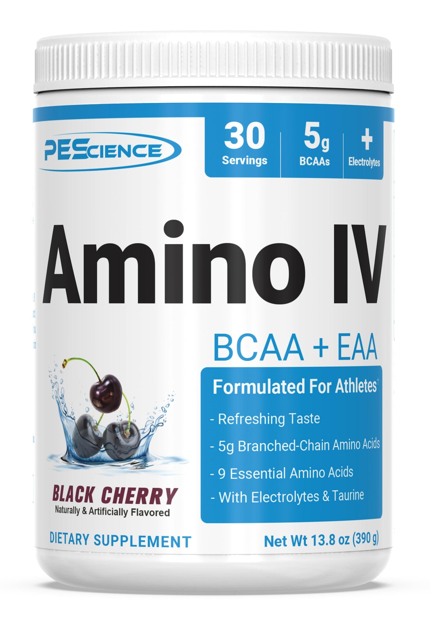 PEScience Amino IV BCAA & EAA Powder 13.8 oz Black Cherry