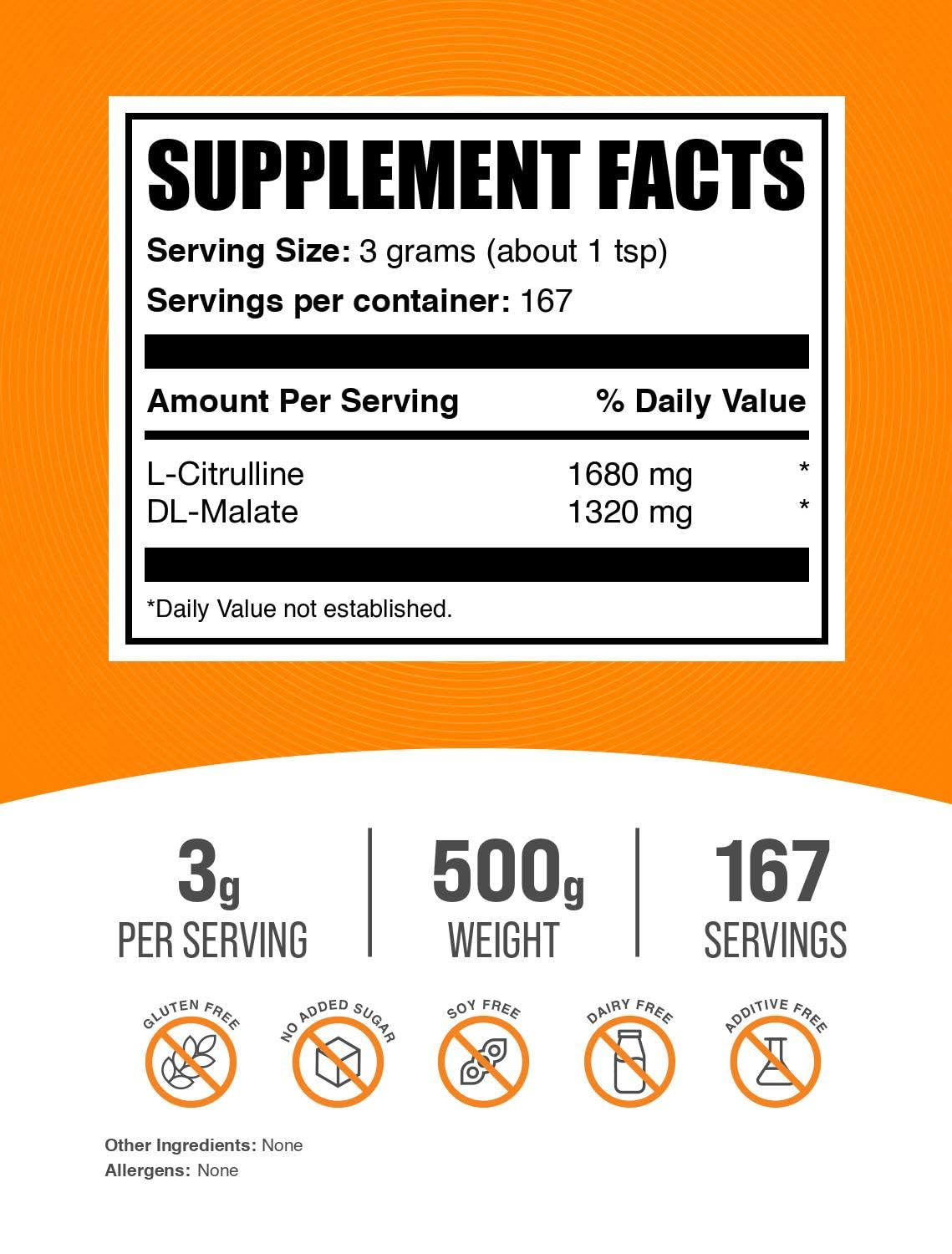 BulkSupplements L-Citrulline Malate 1:1 Powder, 1.1 lb