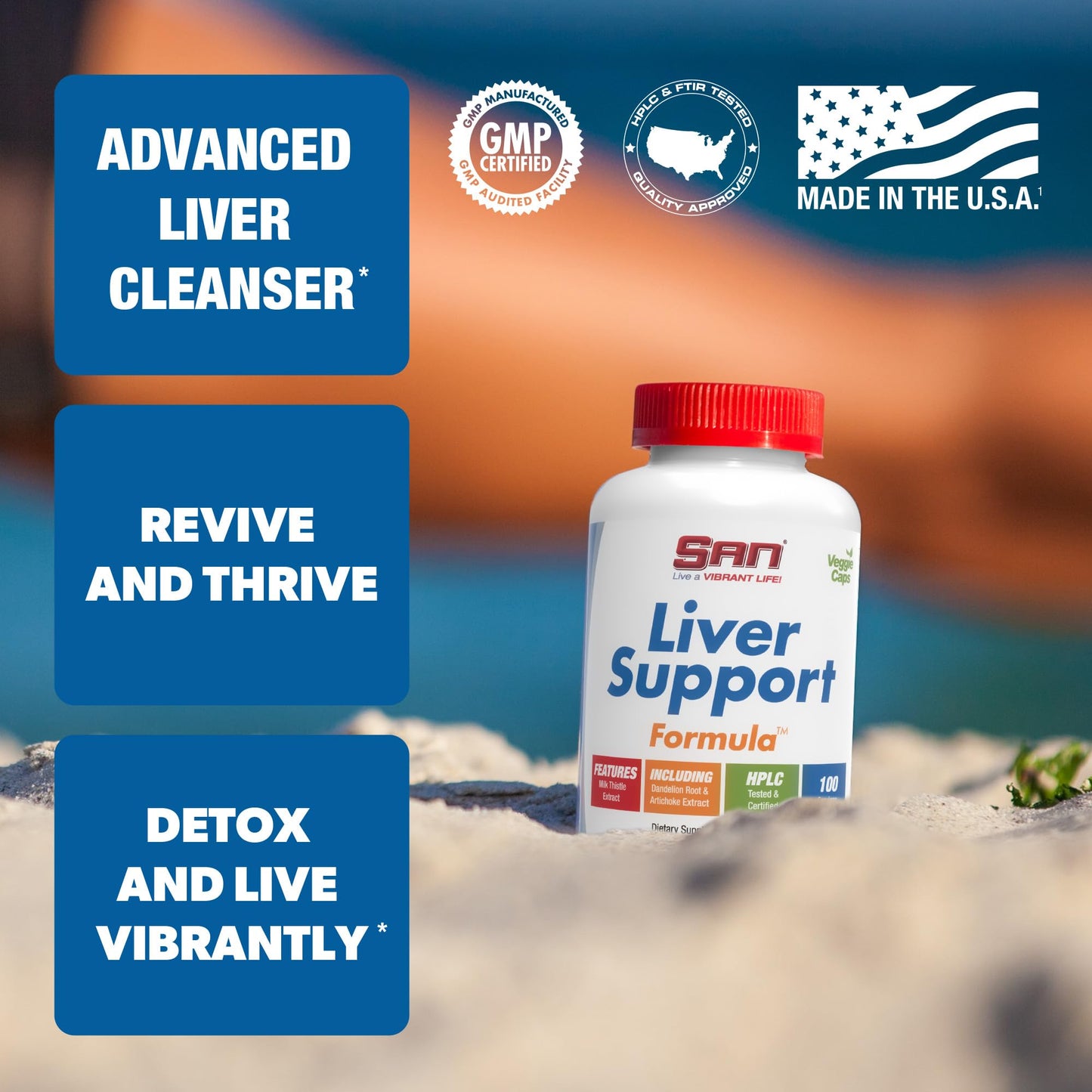 SAN Liver Support Matrix - Liver Cleanse Detox & Repair Formula Capsules 100 Count