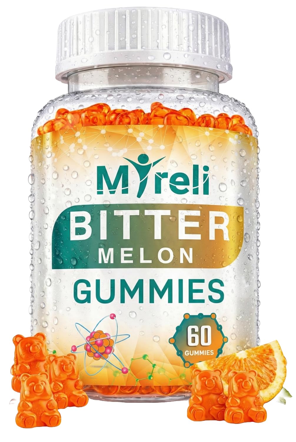 MYRELI Bitter Melon Supplement 1000mg Gummies 60 Count