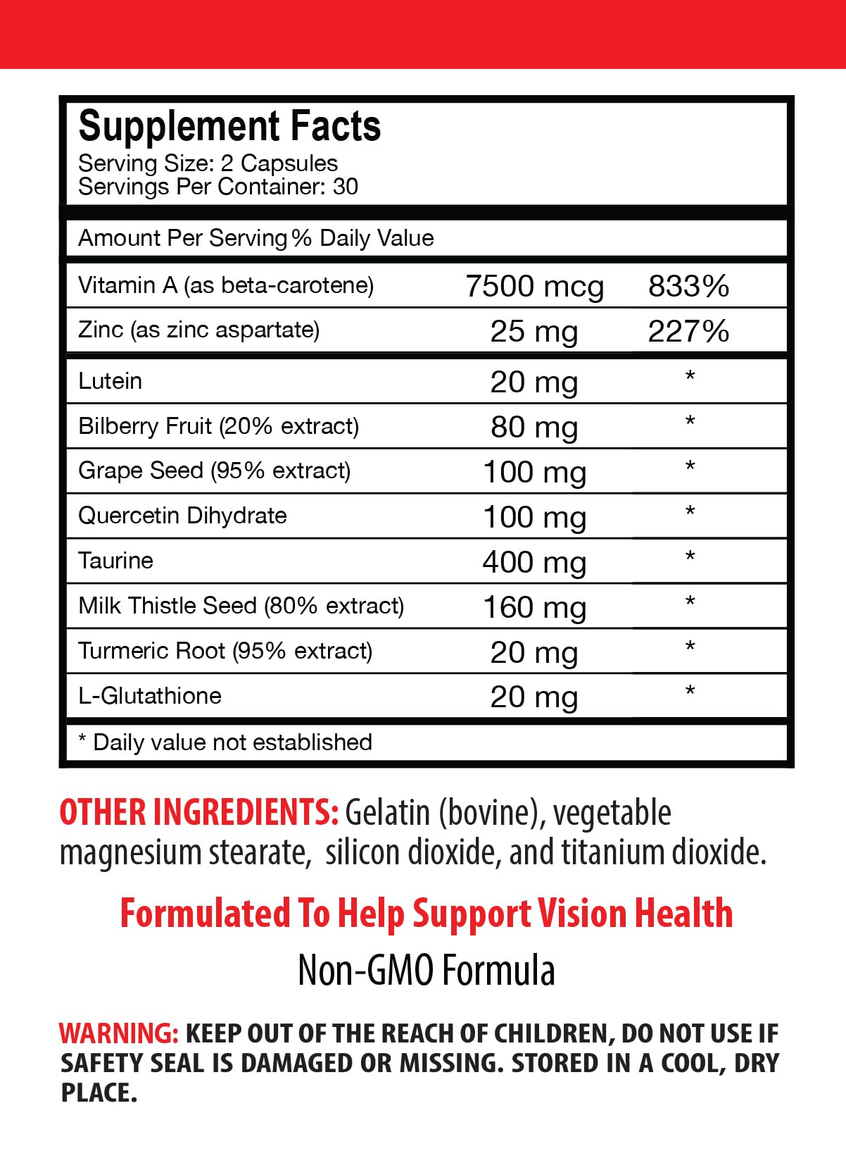 SKIN CARE SOLUTIONS L-Glutathione Eye Vision Guard Capsule 180 Capsules