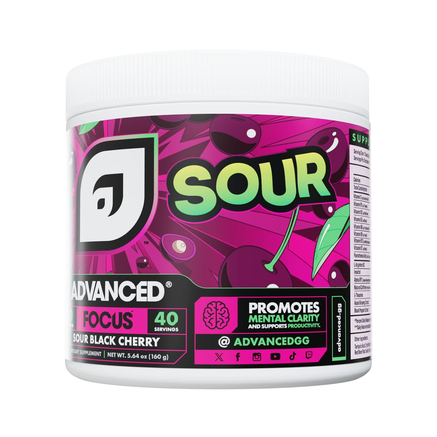 Advanced Focus Sour Black Cherry Powder 5.71 Ounce